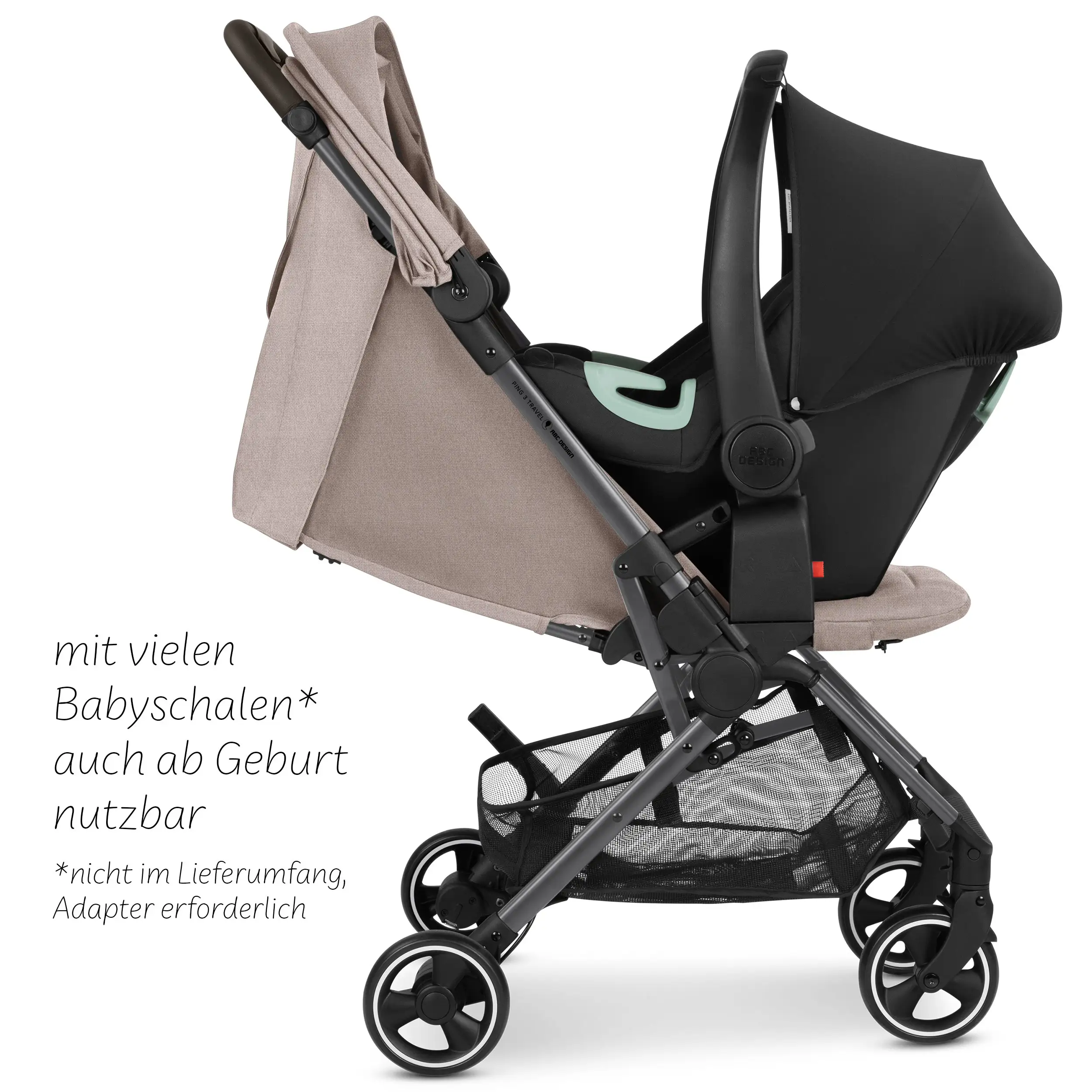 Reisebuggy Ping 3 Travel mit Zubehörset  - Camel