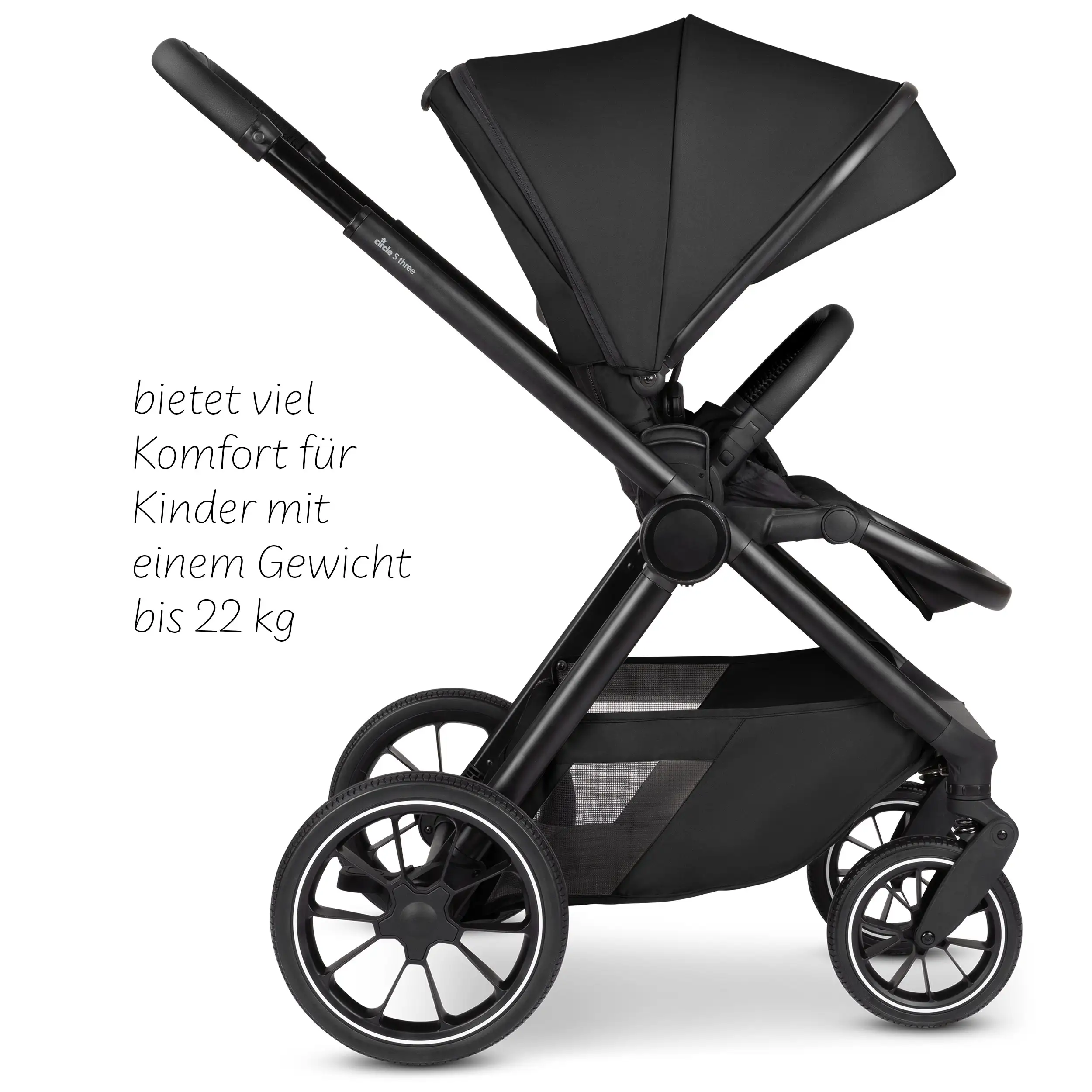 2in1 Stroller S Three - Black 2in1 Stroller S Three - Black