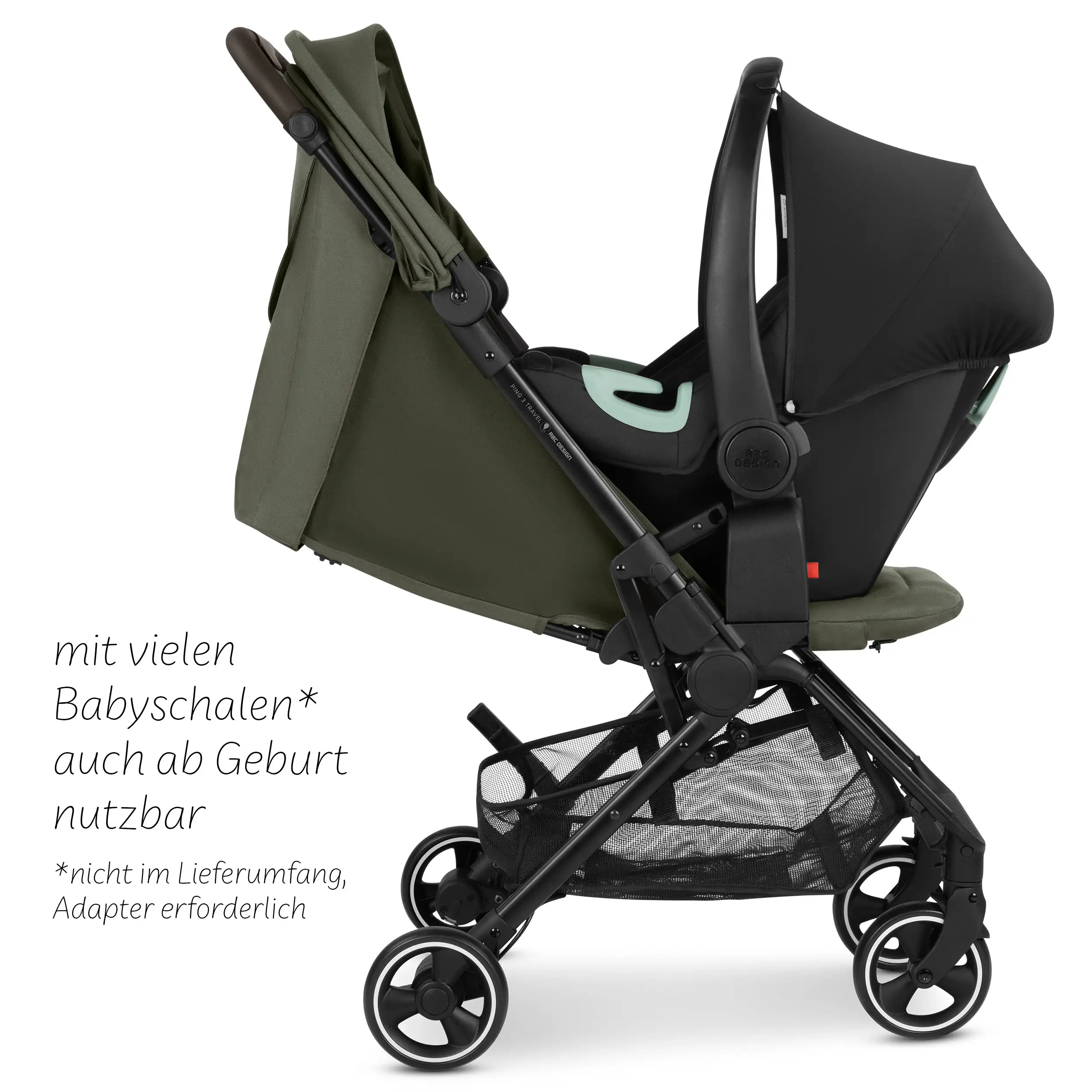 Reisebuggy Ping 3 Travel mit Zubehörset  - Avocado