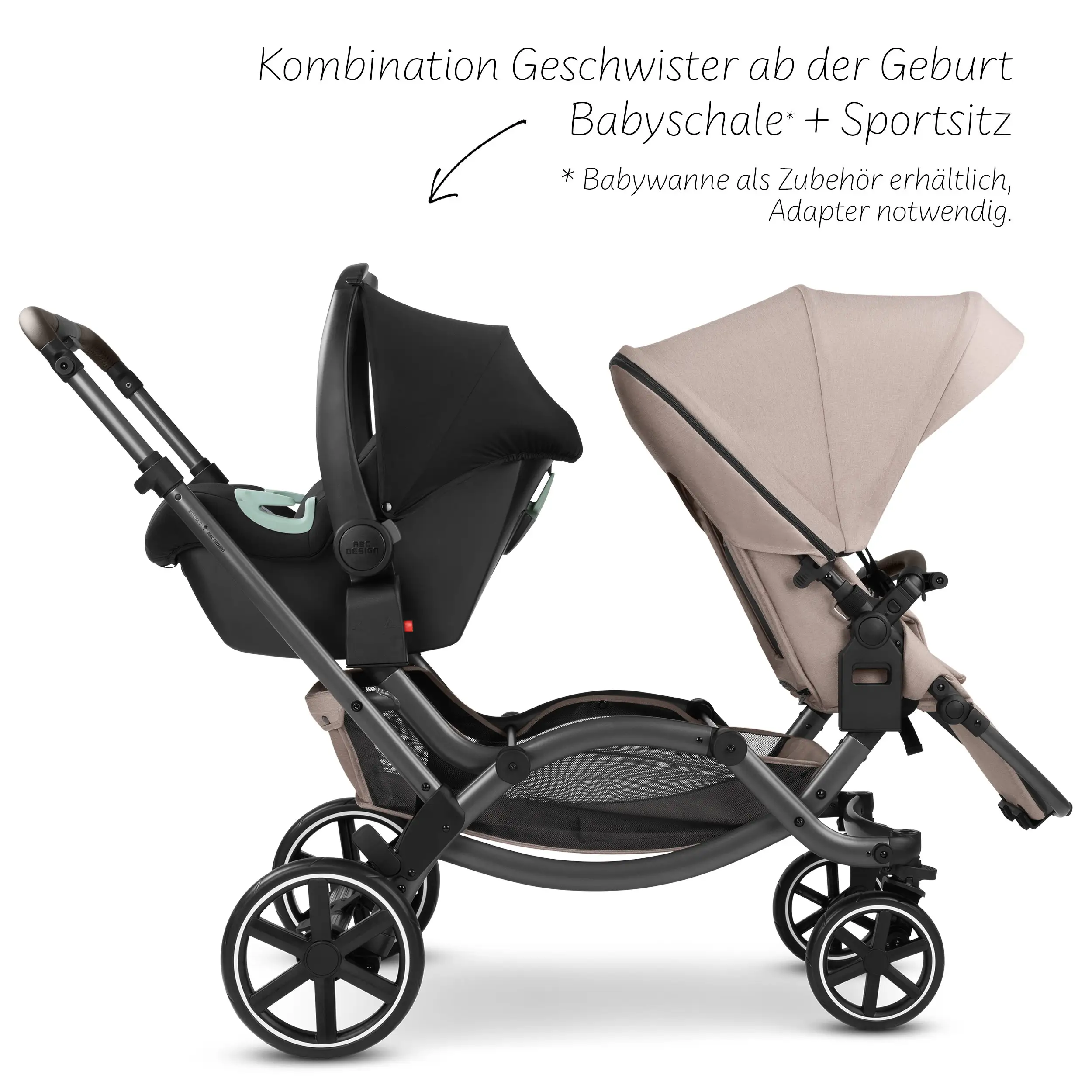 Poussette double Zoom 2 - Camel Poussette double Zoom 2 - Camel