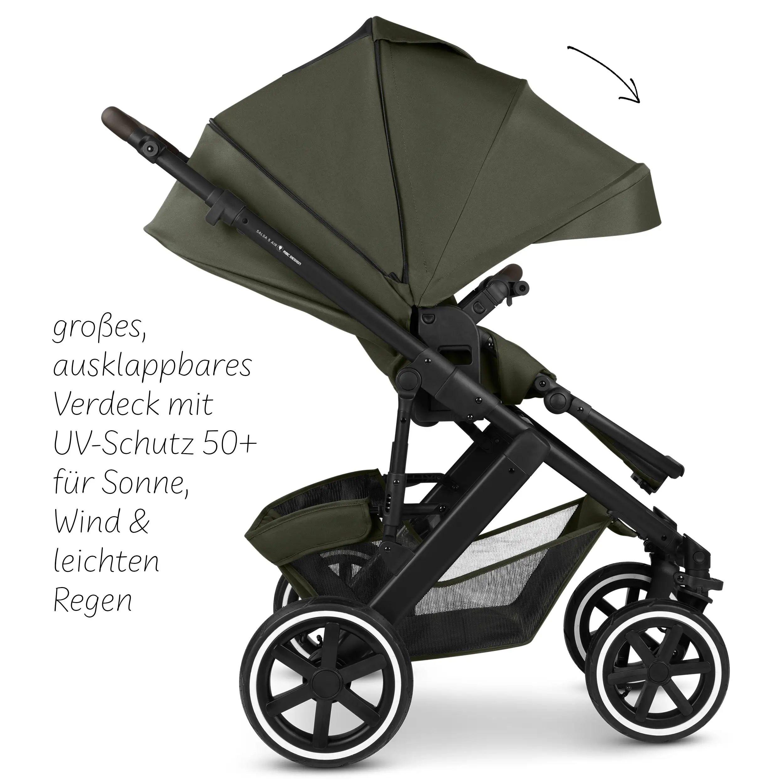 3in1-Kinderwagen-Set Salsa 5 Air inkl. Babyschale Calla mit Liegefunktion - Avocado