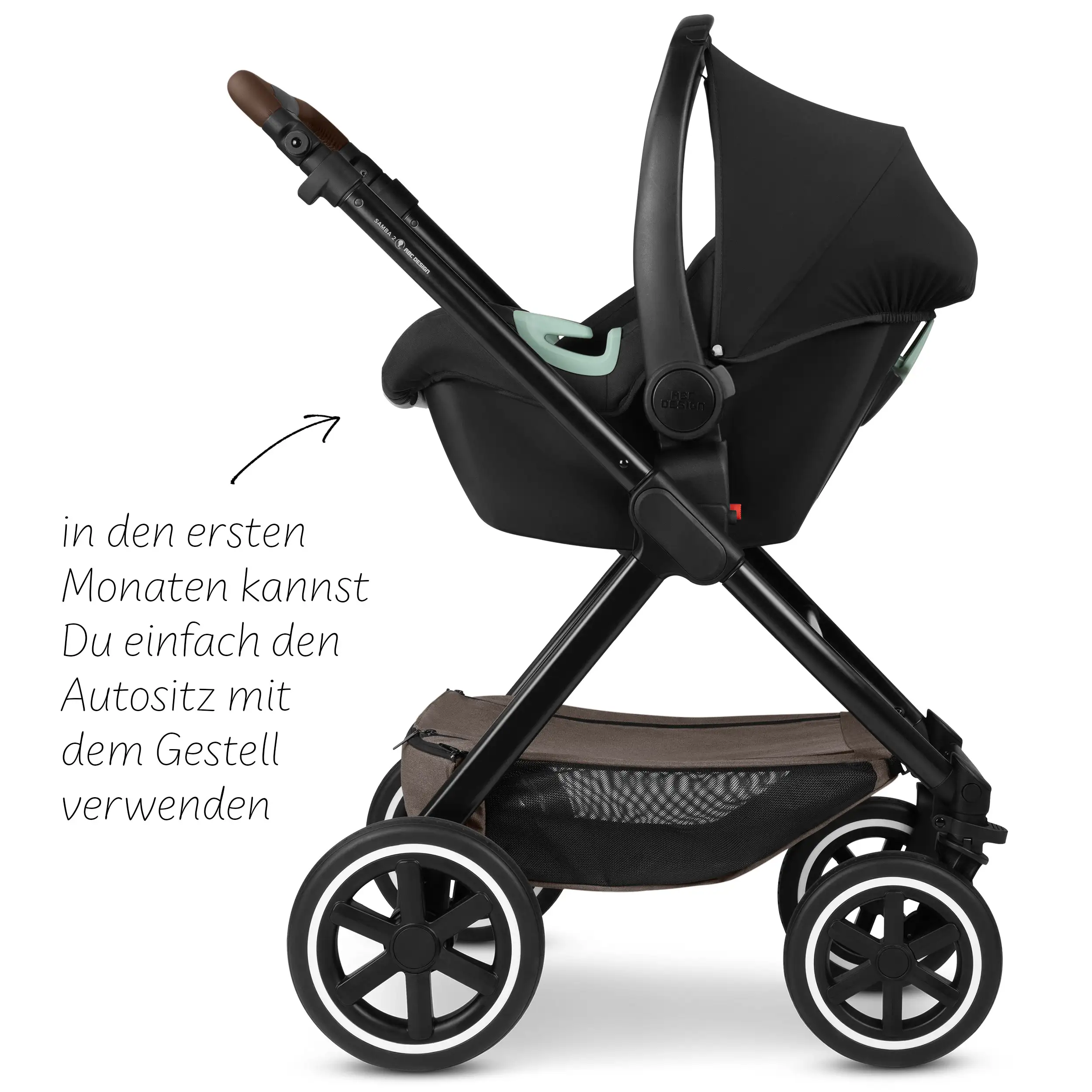 Travel-Set Samba 2 inkl. Autositz für Neugeborene - Nature