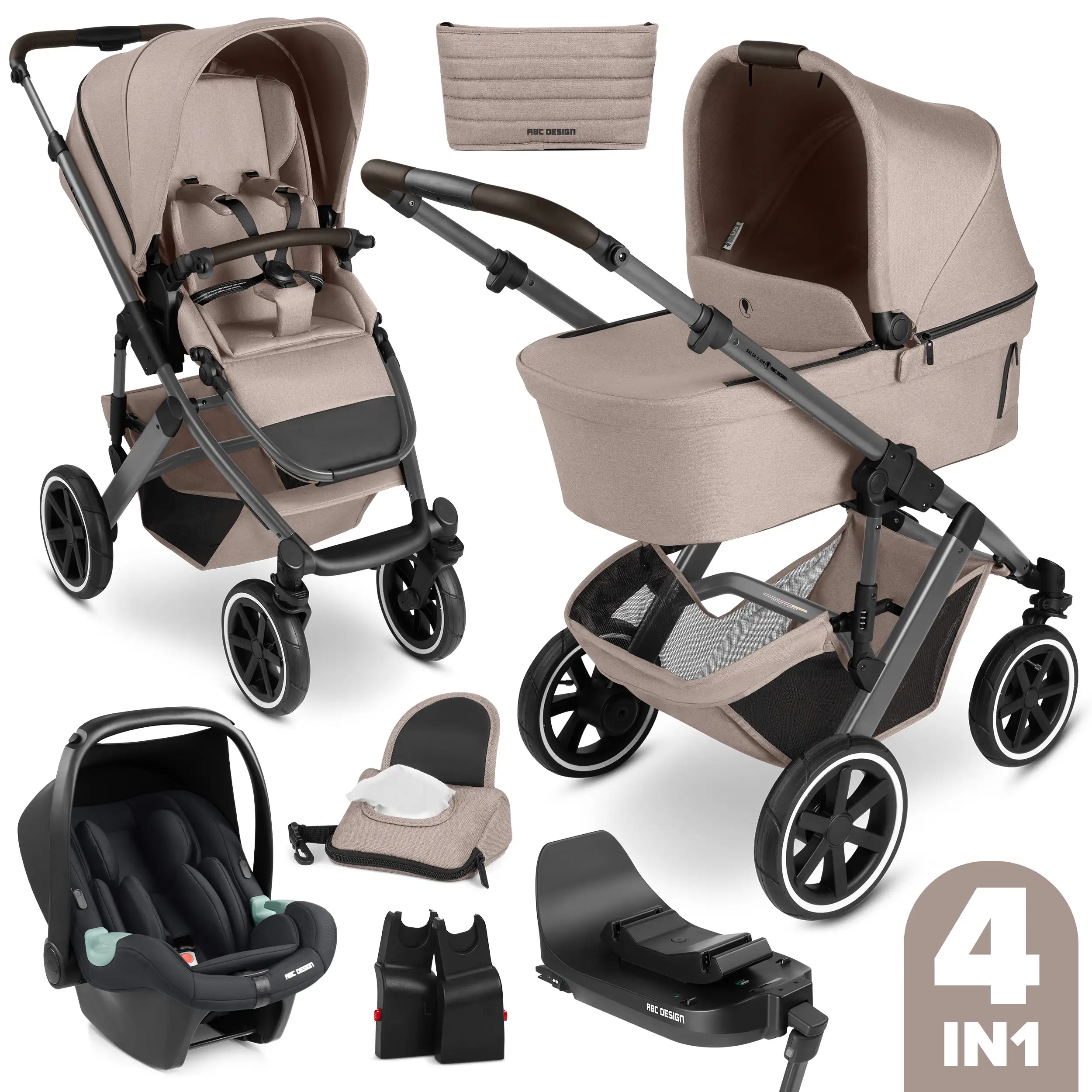 4in1 Kinderwagen-Set Salsa 5 Air inkl. Isofix Base - Camel 4in1 Kinderwagen-Set Salsa 5 Air inkl. Isofix Base - Camel
