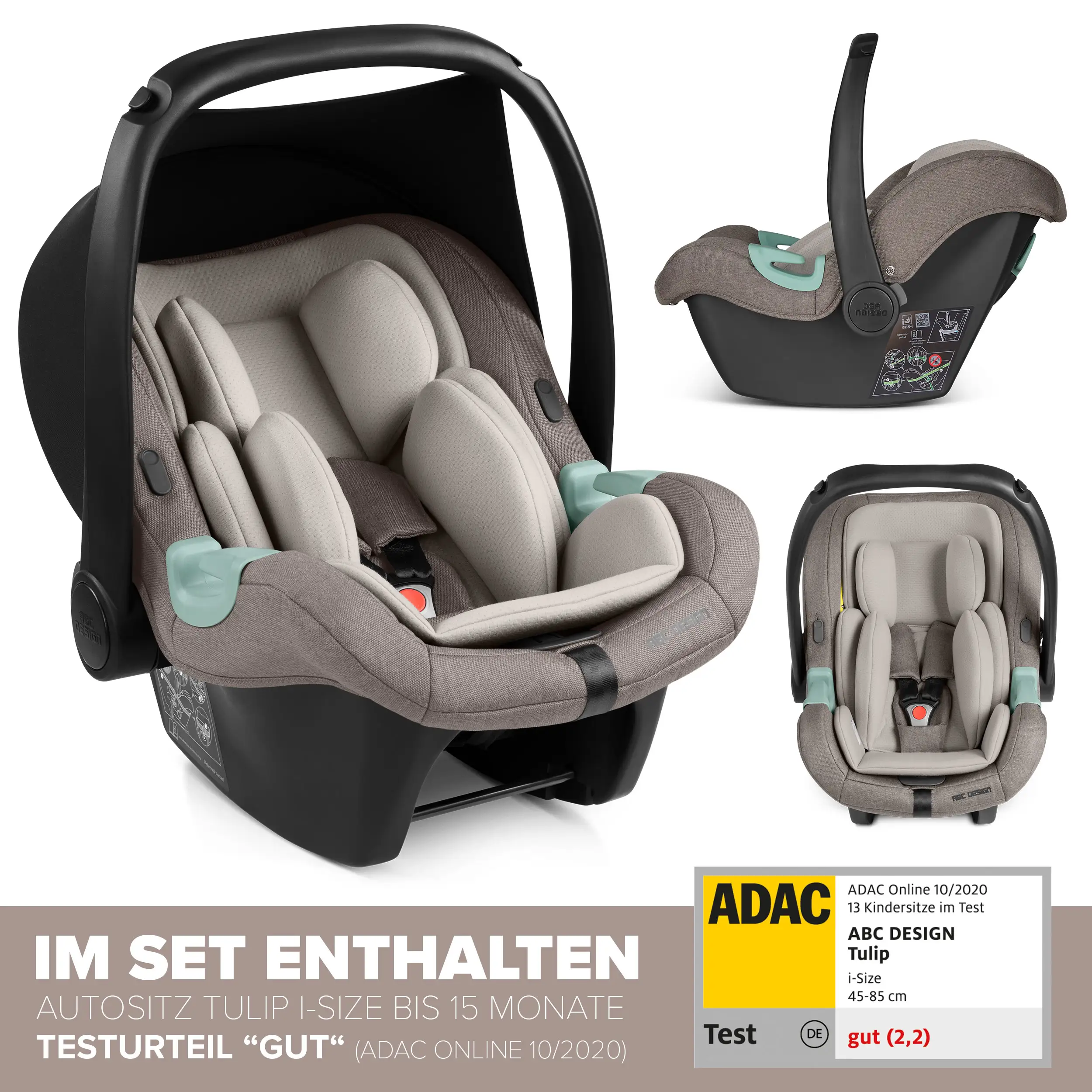 Travel-Set Samba 2 inkl. Autositz für Neugeborene - Nature