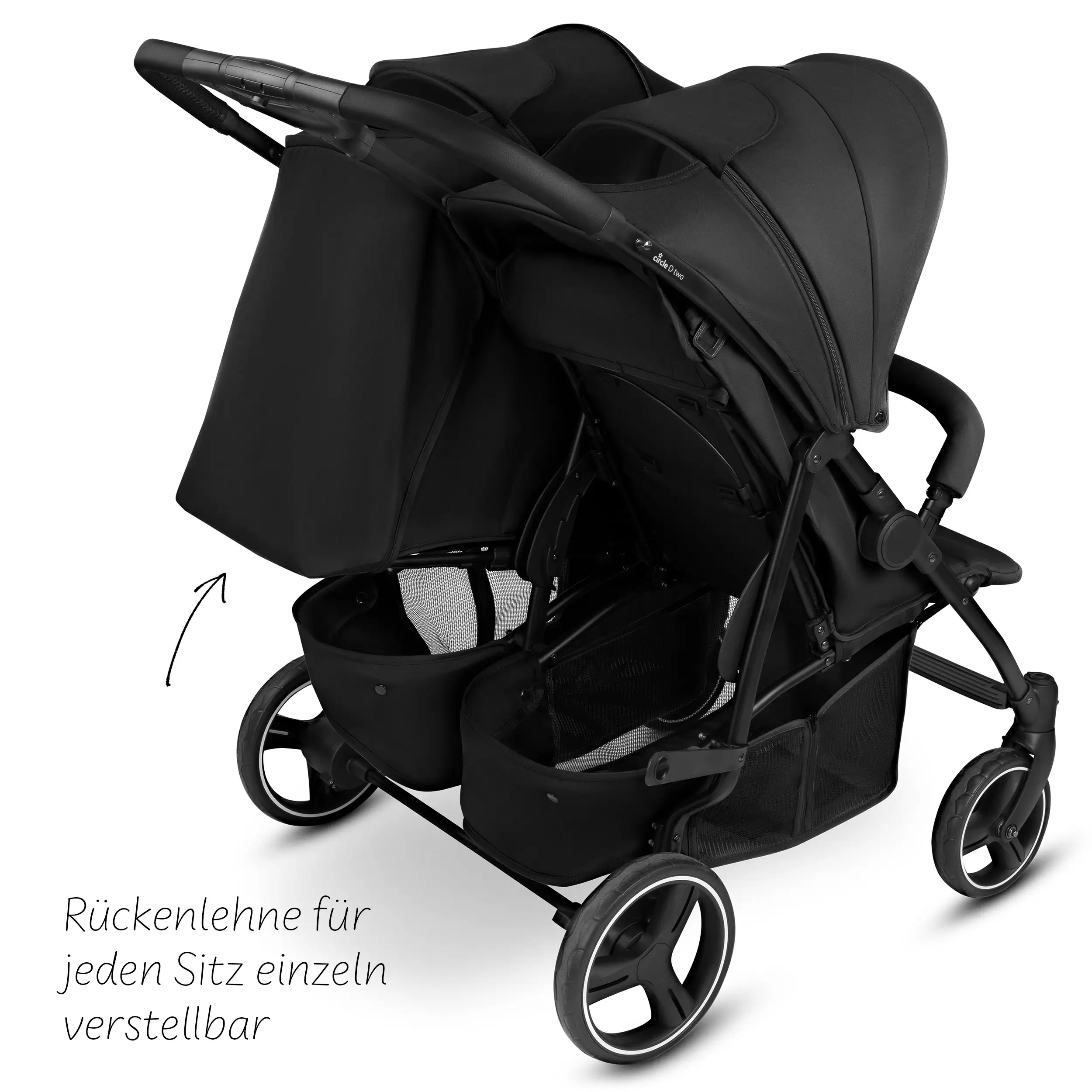 Poussette double D Two - Black Poussette double D Two - Black