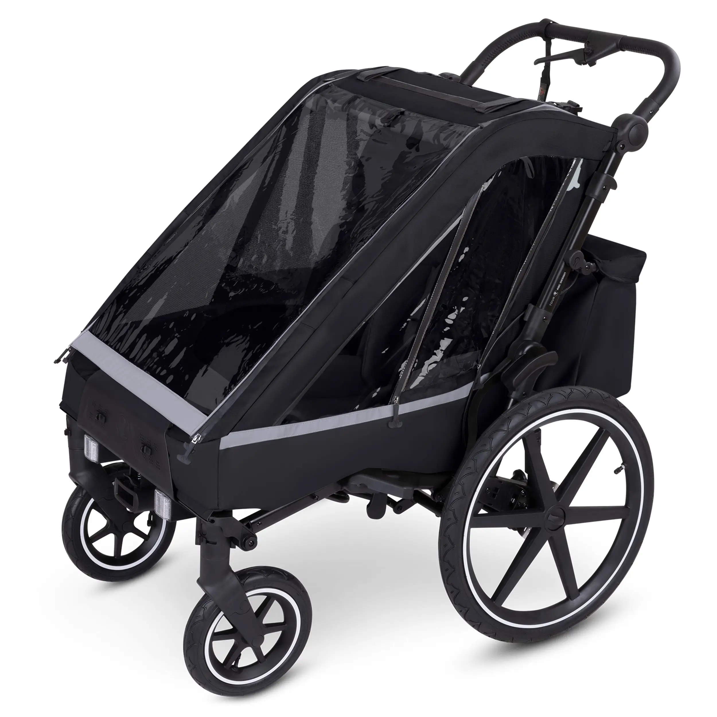 ABC Design Bicycle Trailer Tour with 2 Comfort Seats Air Wheels Ink