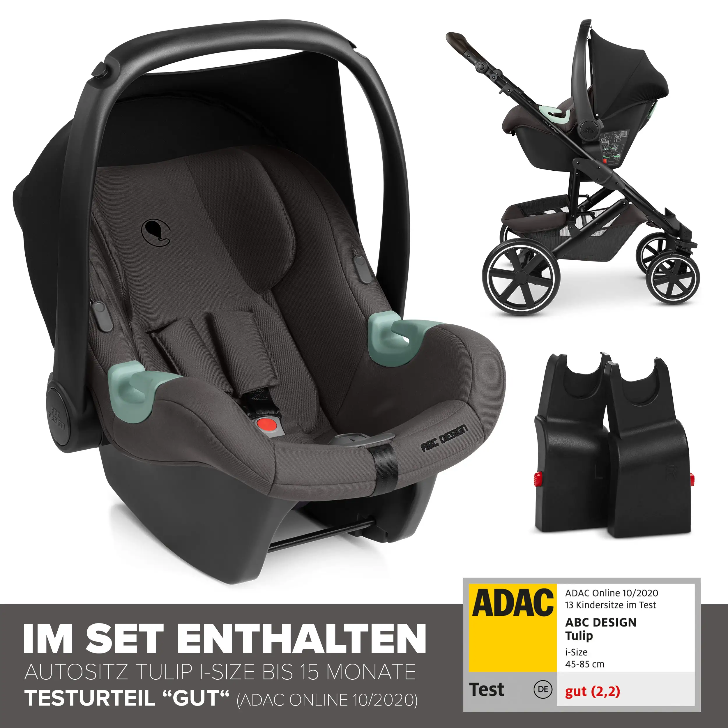 3in1-Kinderwagen-Set Sierra - Nut