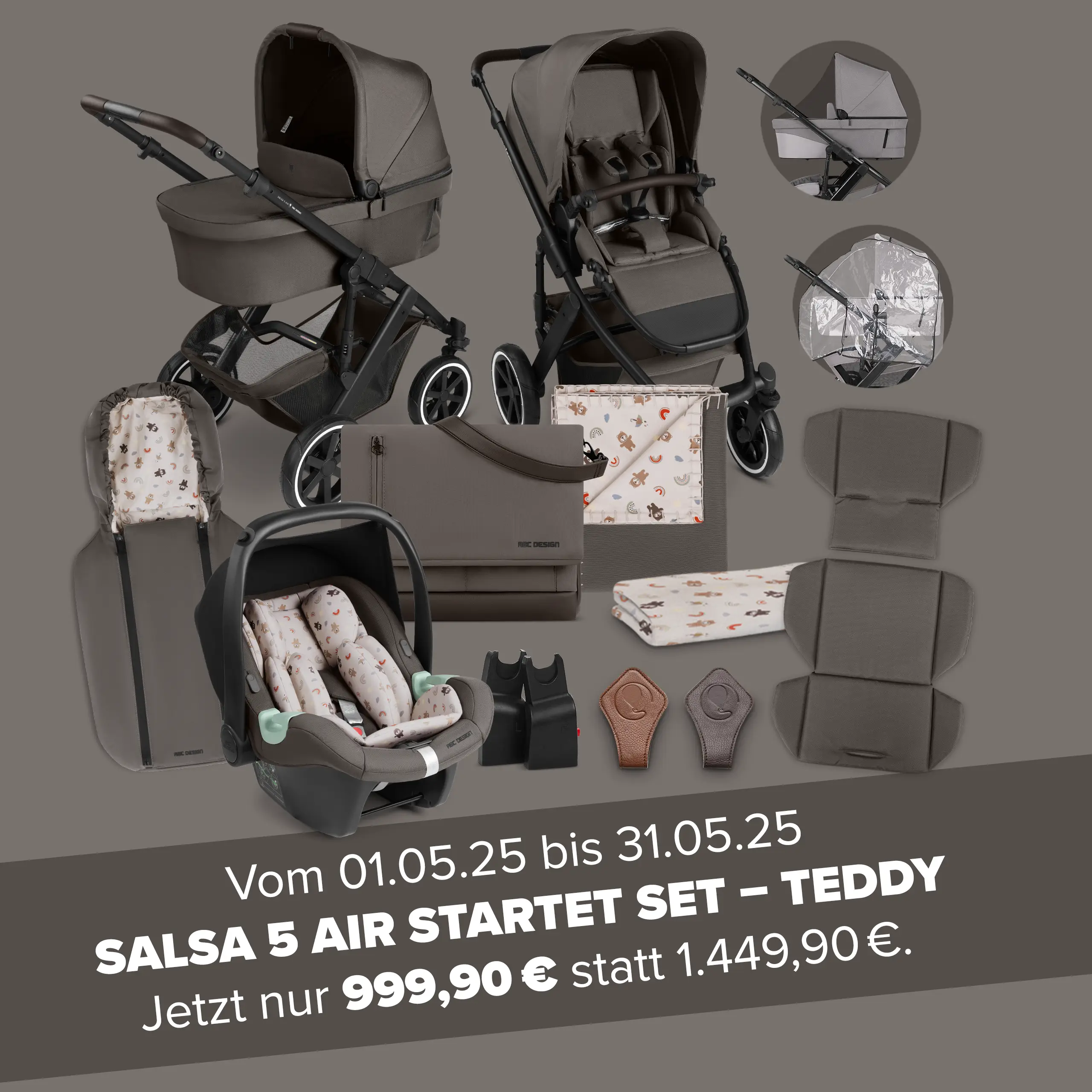 ABC Design Kinderwagen Salsa 5 Air Set Teddy