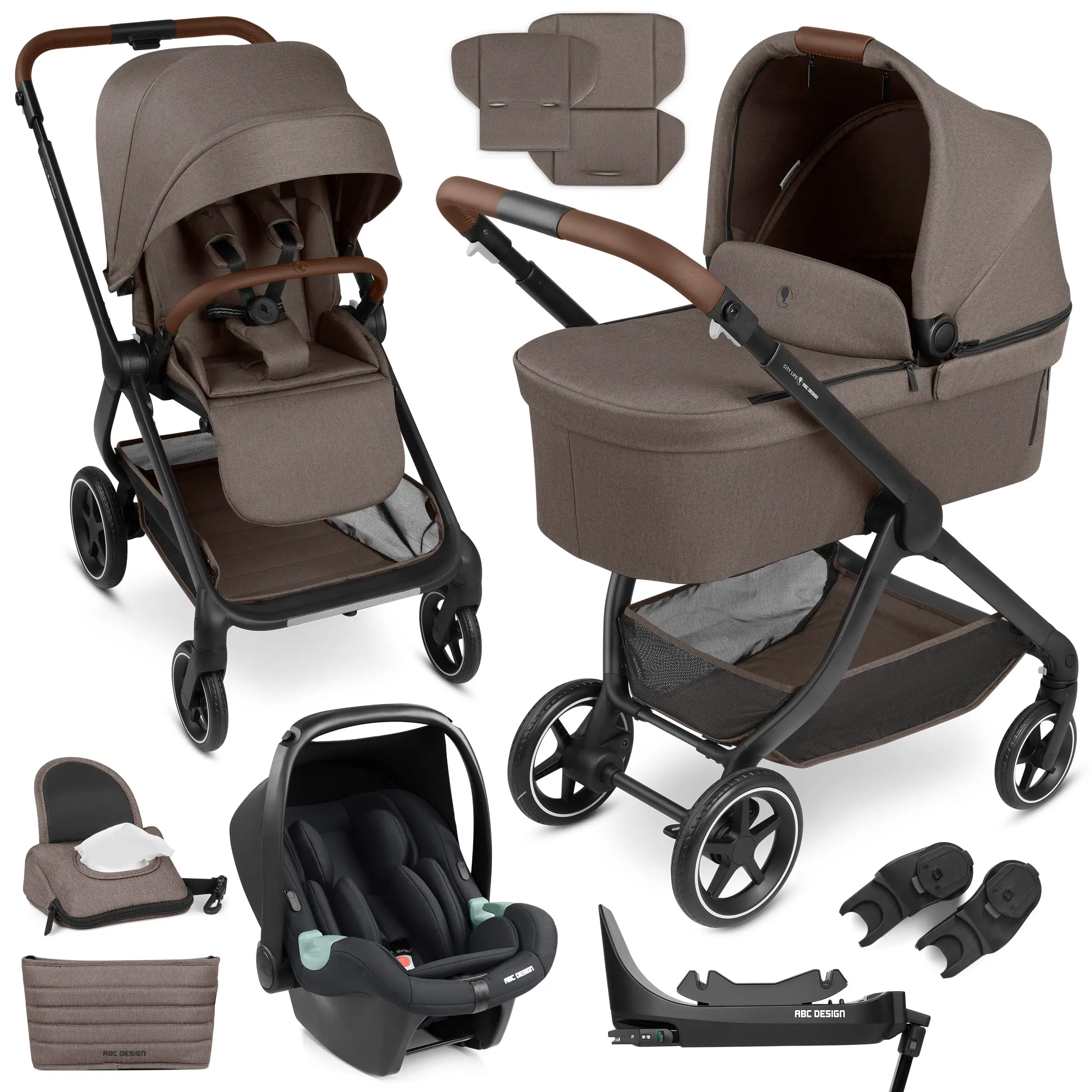 4in1-Kinderwagen-Set City Life inkl. Isofix Base - Nature