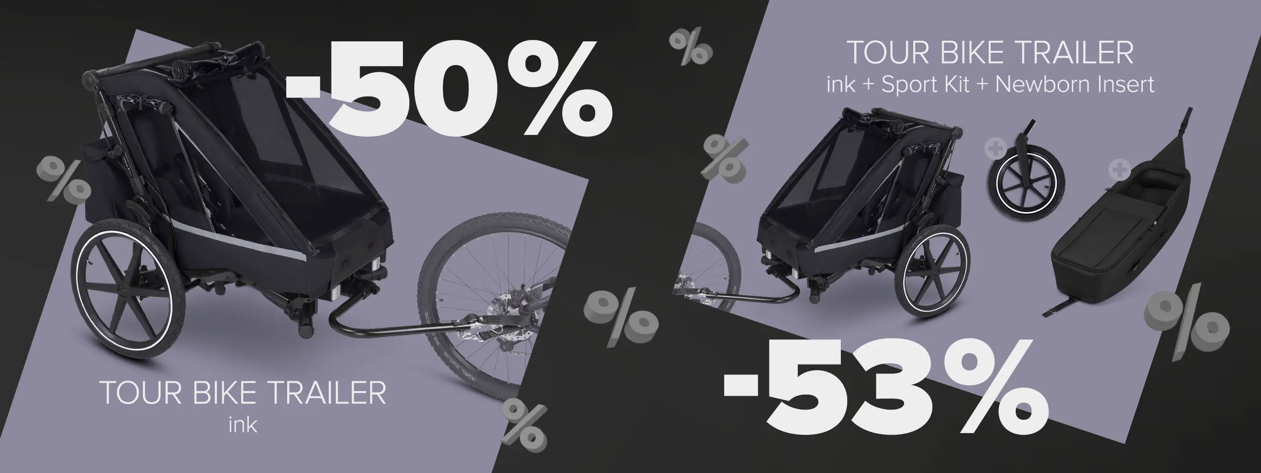 Tour bicycle trailer “Ink” – promotional set