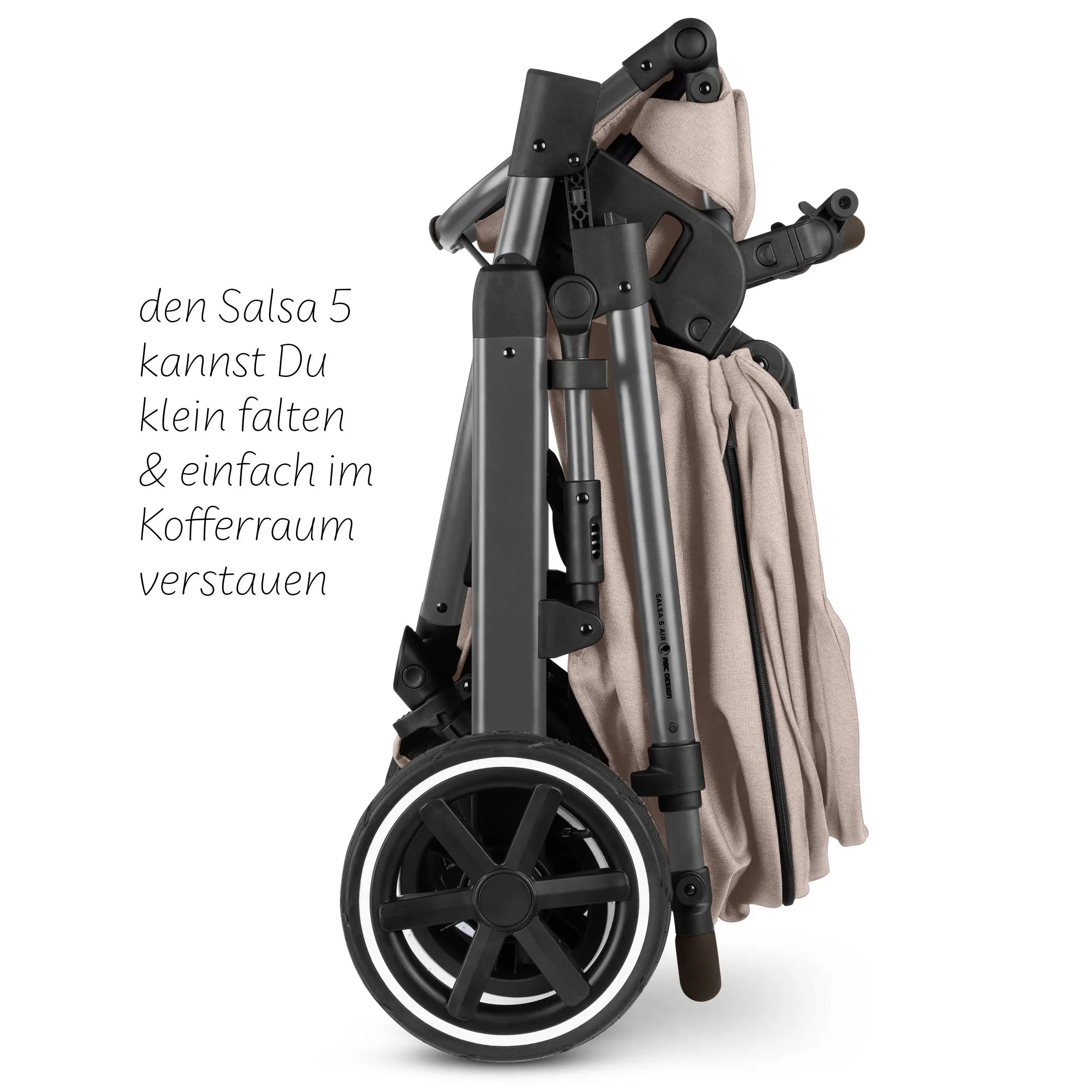 Kombi-Kinderwagen Salsa 5 Air inkl. Wickeltasche, Sonnenschirm, Regenschutz, Becherhalter - Camel