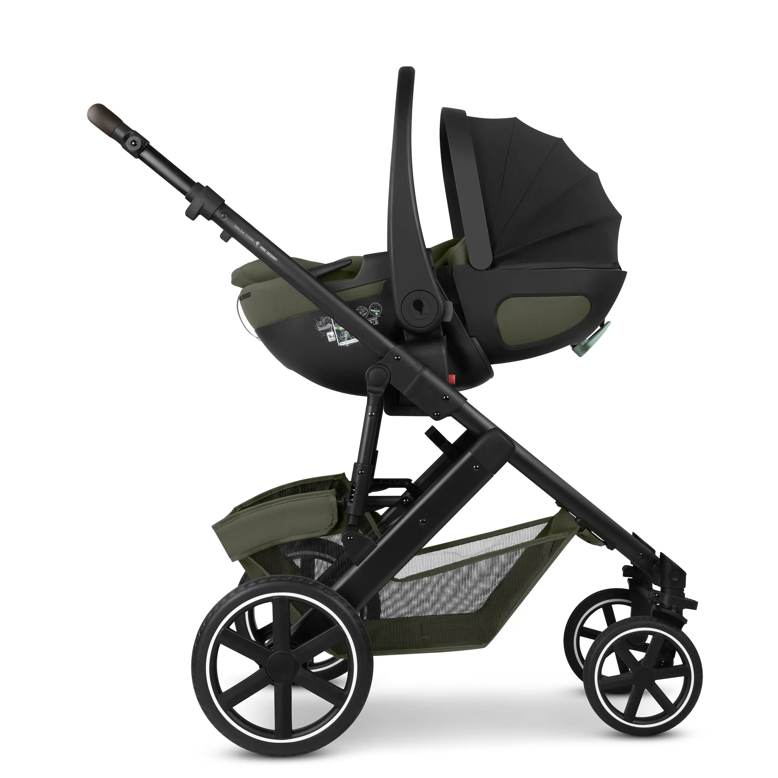 3in1 Stroller Set Salsa Core incl. infant car seat Calla with Reclining Function - Olive