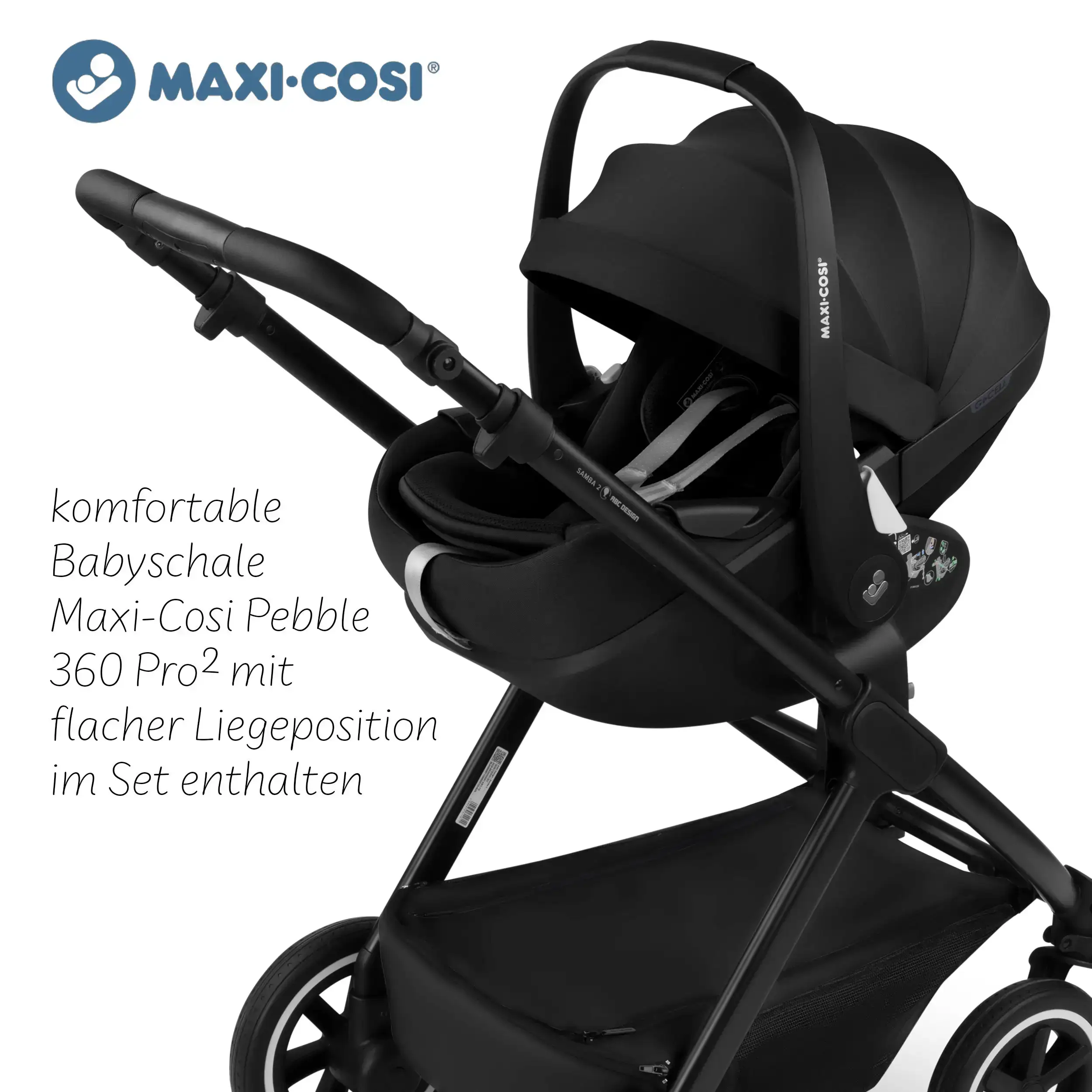 3in1 Kinderwagen-Set Samba 2 inkl. Babyschale Maxi Cosi Pebble 360 Pro 2 - Avocado