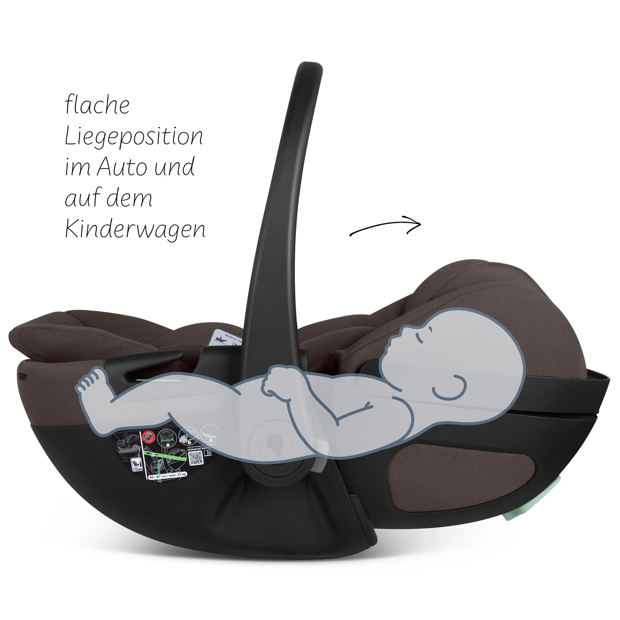 Babyschale mit Liegefunktion Calla i-Size - Espresso