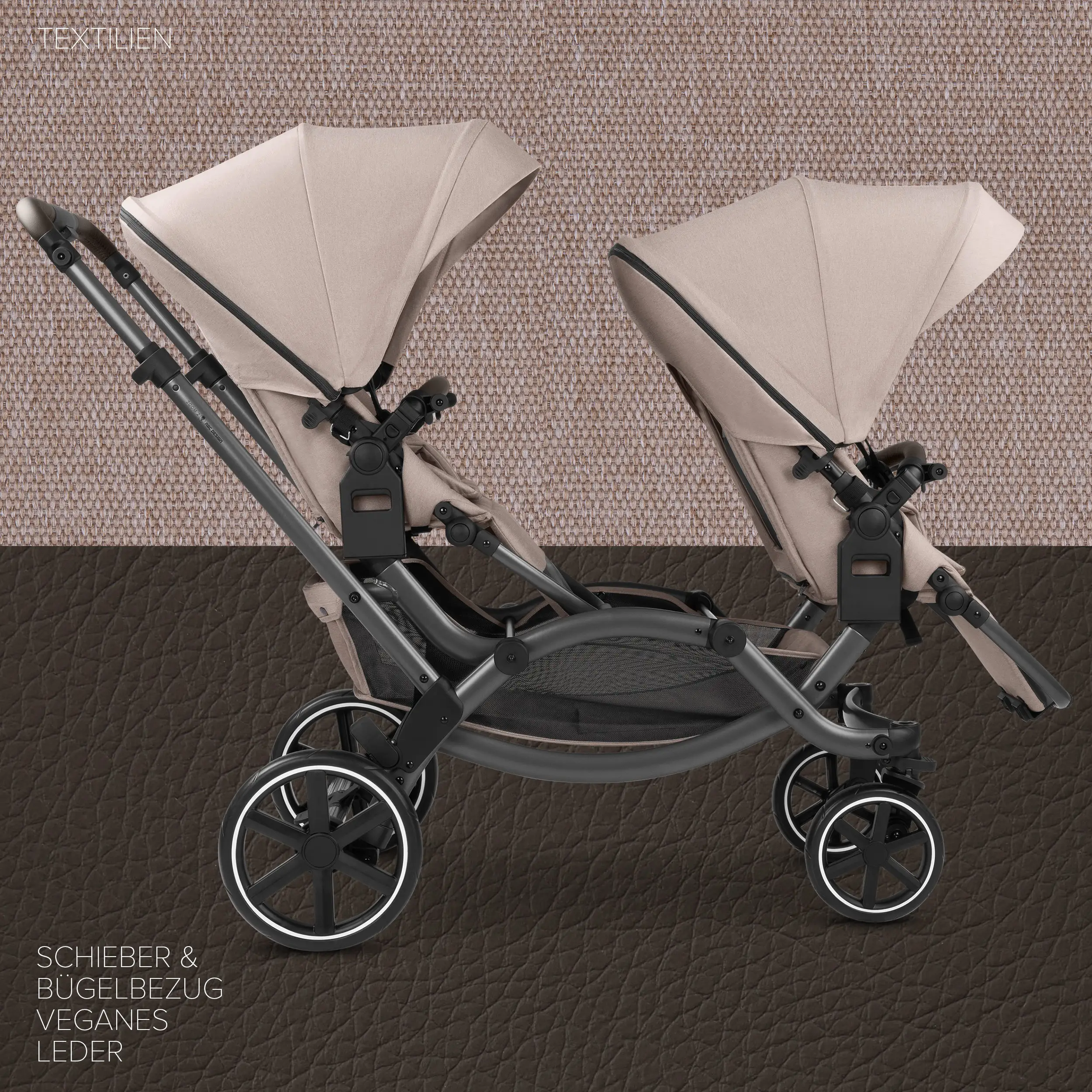 Double Stroller Zoom 2 - Camel Double Stroller Zoom 2 - Camel