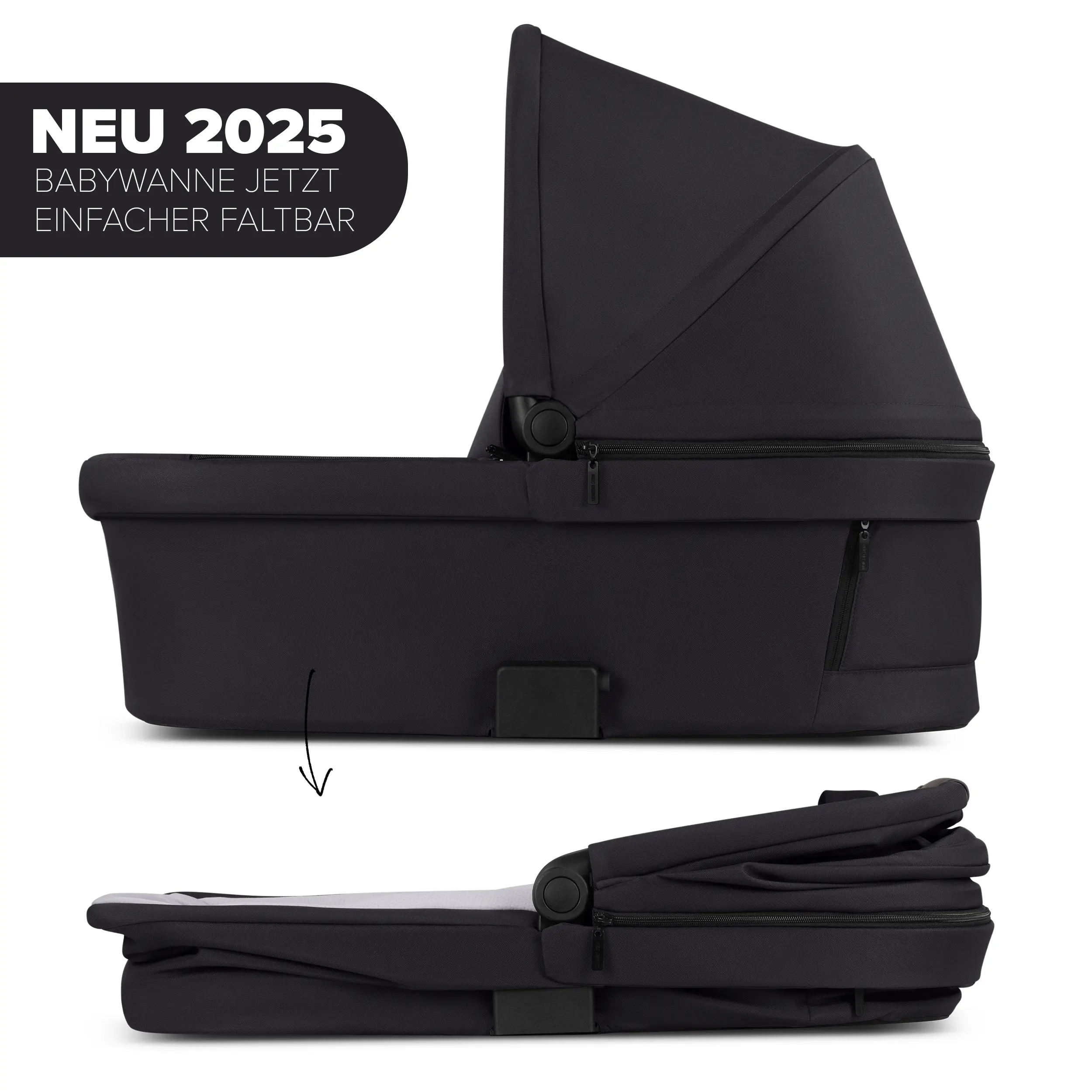 Kombi-Kinderwagen Salsa 5 Air inkl. Wickeltasche, Sonnenschirm, Regenschutz, Becherhalter - Coal