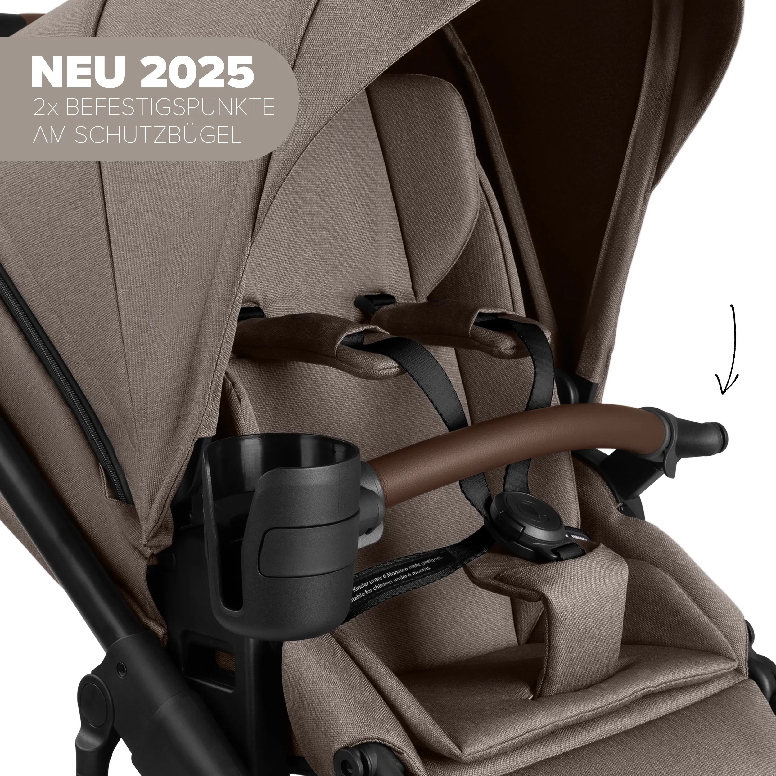 Kombi-Kinderwagen Salsa 5 Air inkl. Wickeltasche, Sonnenschirm, Regenschutz, Becherhalter - Nature