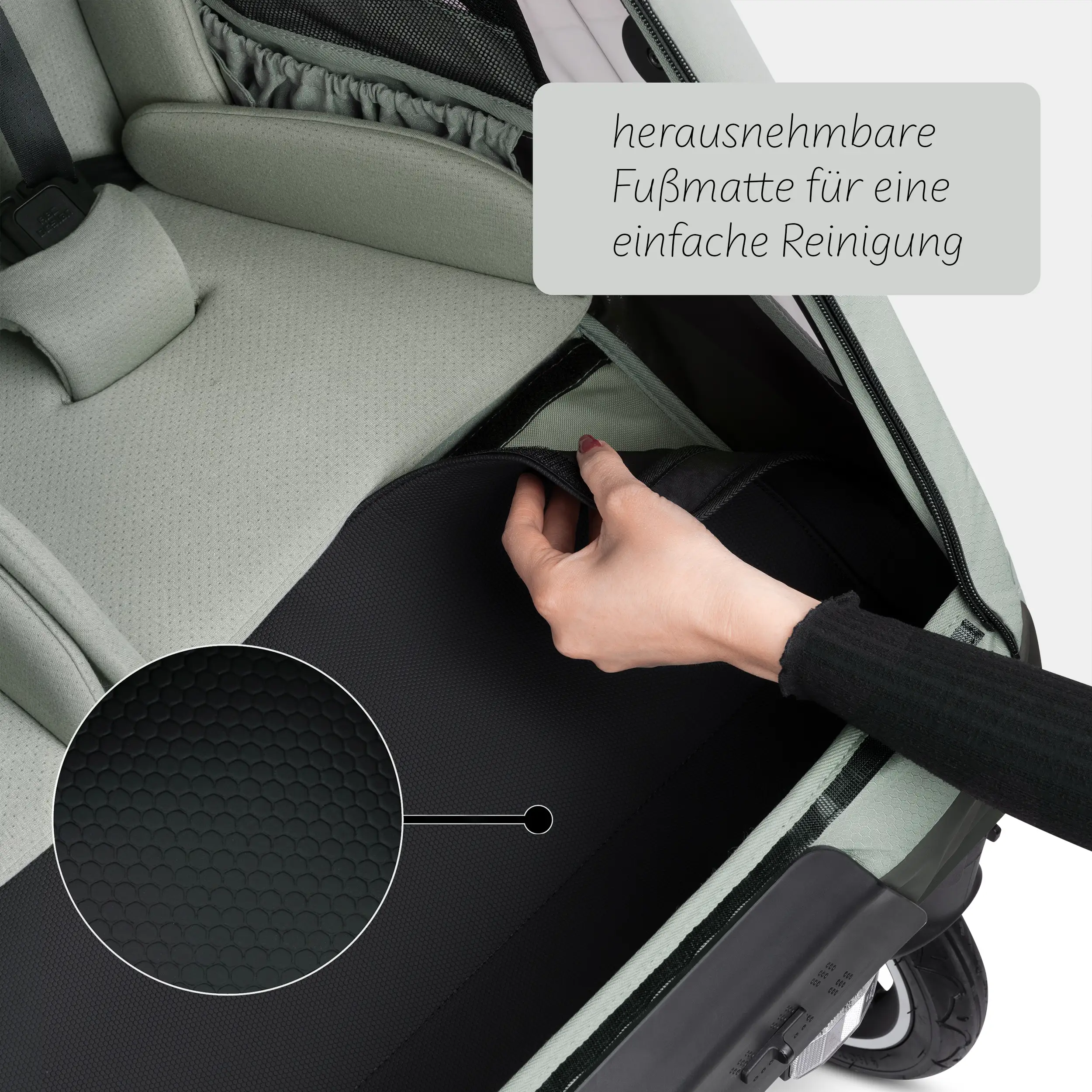 Remorque à vélo Tour avec 2 sièges confort et roues gonflables - Olive Remorque à vélo Tour avec 2 sièges confort et roues gonflables - Olive