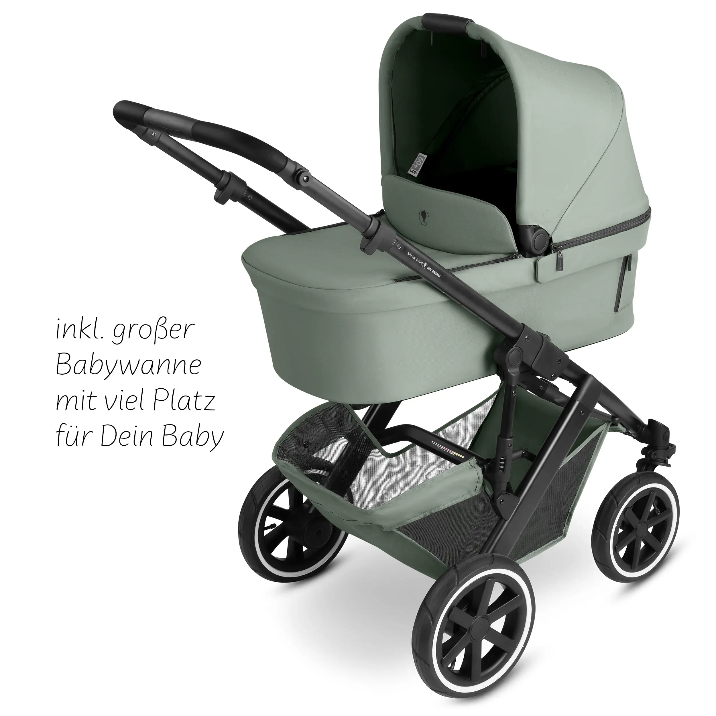 Kombi-Kinderwagen Salsa 5 Air  inkl. Wickeltasche Urban, Moskitonetz, Regenschutz - Pine