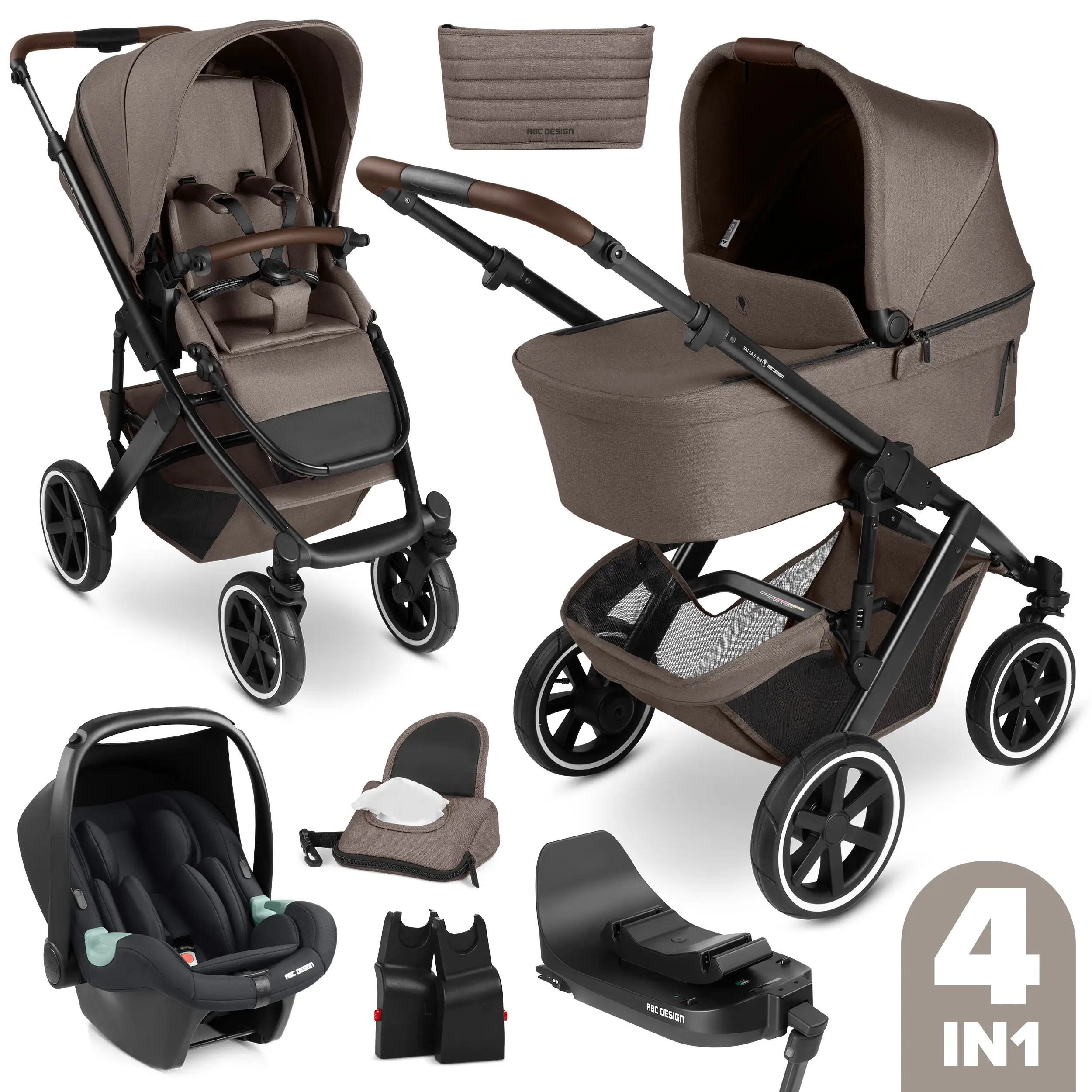 4in1 Kinderwagen-Set Salsa 5 Air inkl. Isofix Base - Nature 4in1 Kinderwagen-Set Salsa 5 Air inkl. Isofix Base - Nature