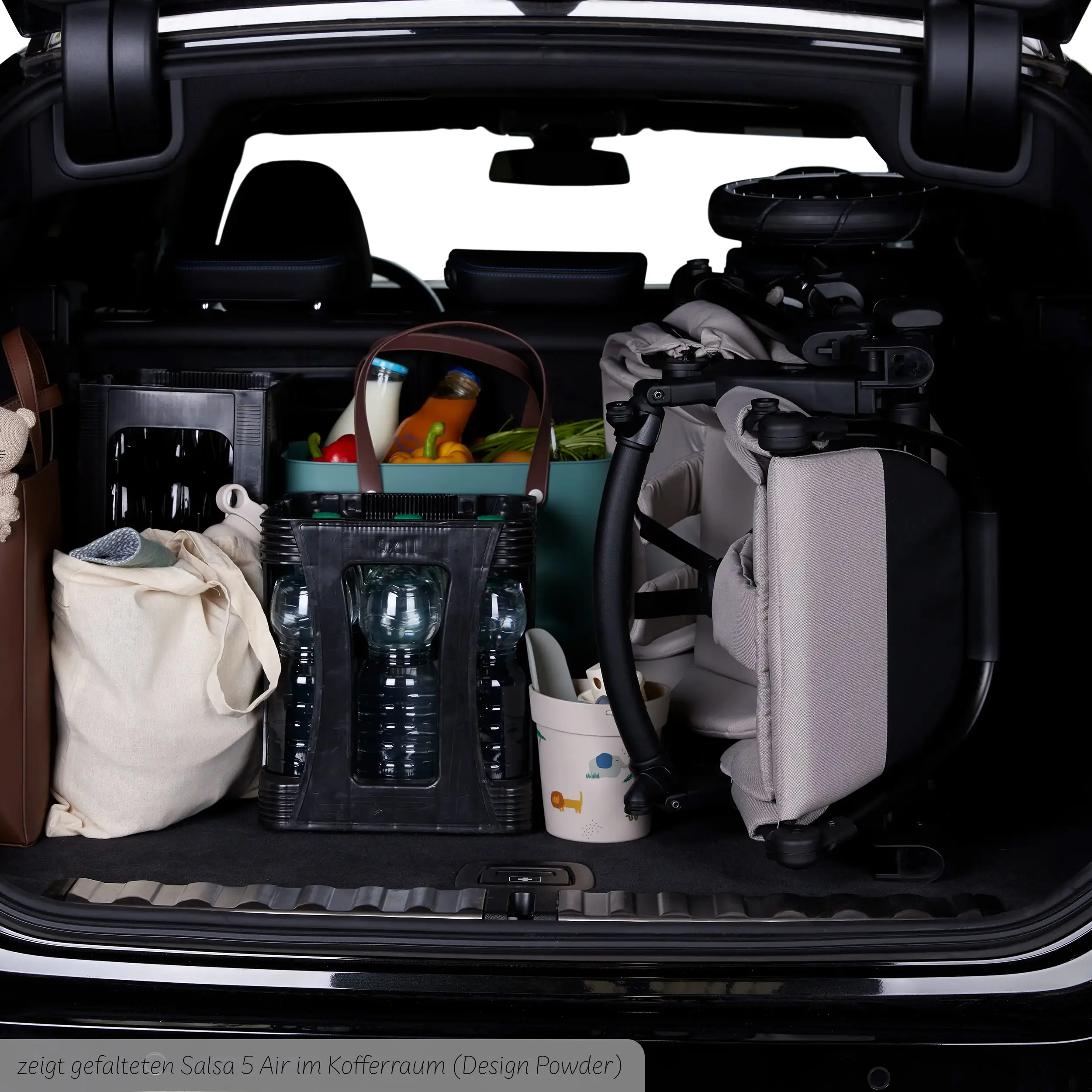 Kombi-Kinderwagen Salsa 5 Air inkl. Wickeltasche, Sonnenschirm, Regenschutz, Becherhalter - Nature
