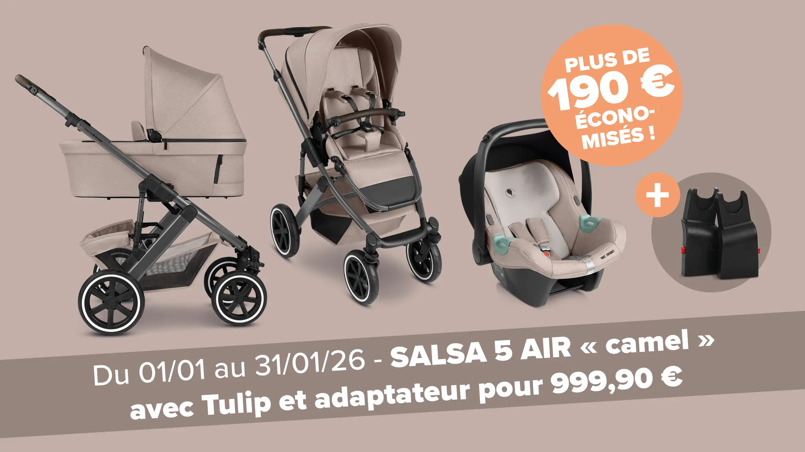 Poussette 3en1 Salsa 5 Air - Camel