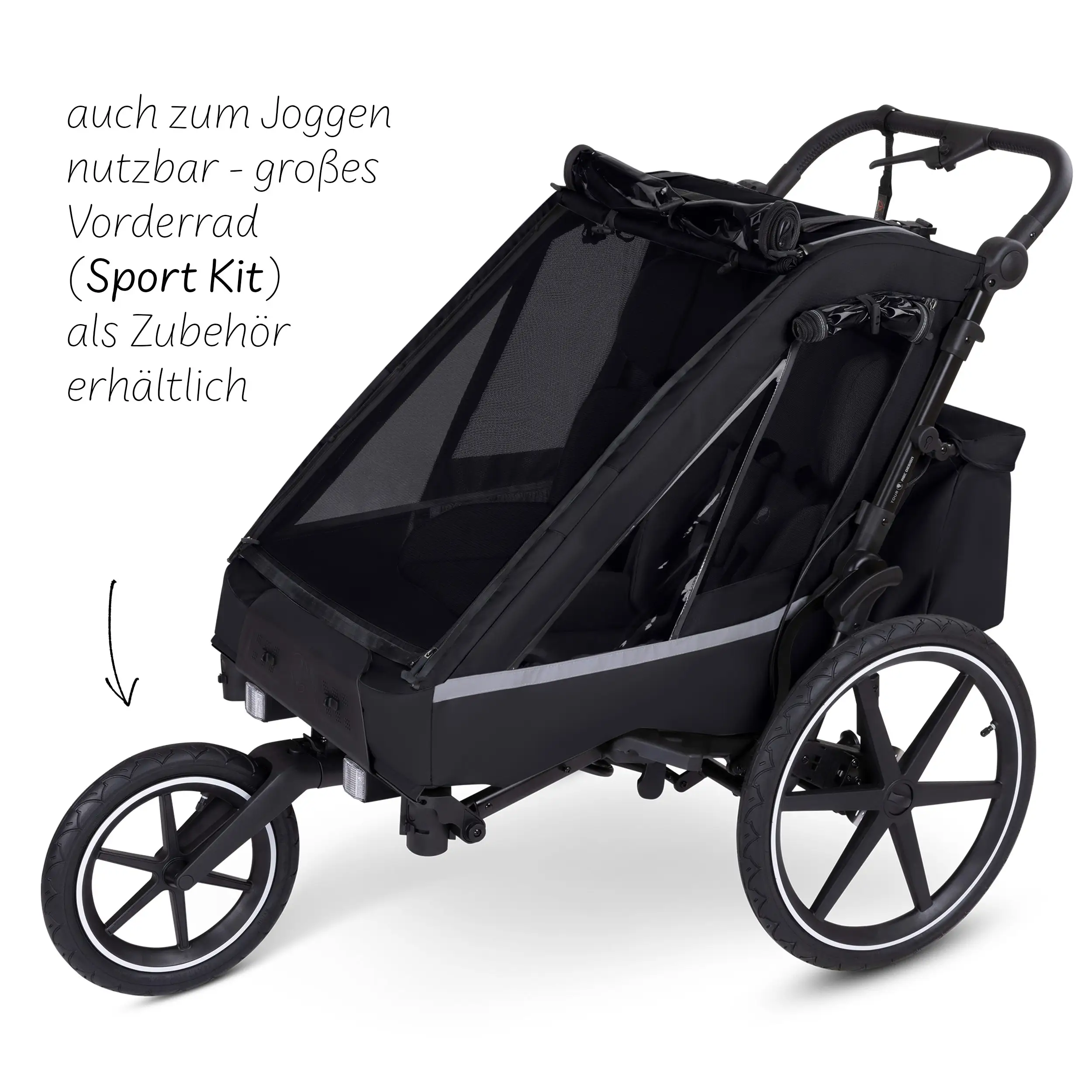 Remolque de Bicicleta de Paseo con 2 Asientos Confortables y Ruedas de Aire - Ink  Remolque de Bicicleta de Paseo con 2 Asientos Confortables y Ruedas de Aire - Ink