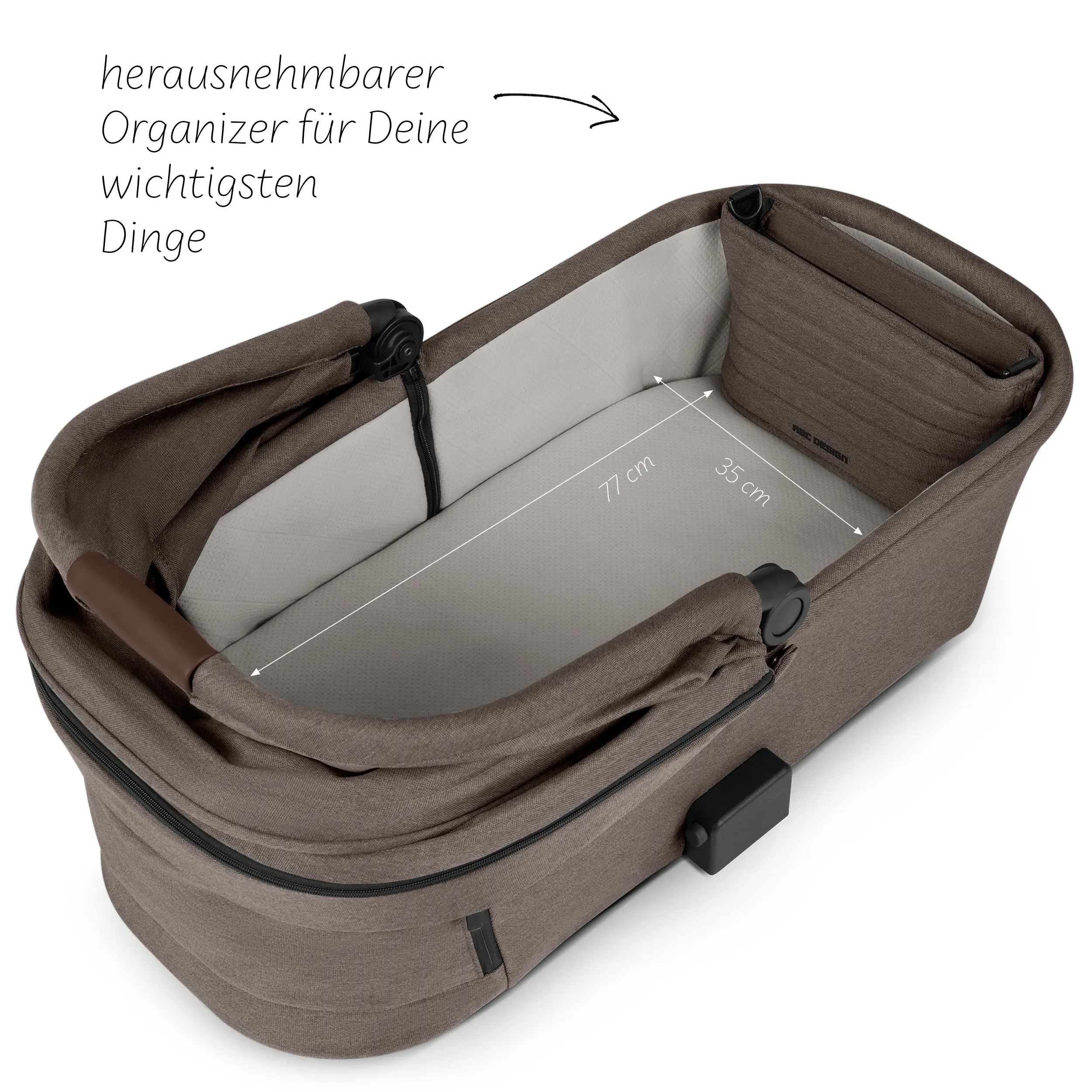 Kombi-Kinderwagen Salsa 5 Air inkl. Wickeltasche, Sonnenschirm, Regenschutz, Becherhalter - Nature