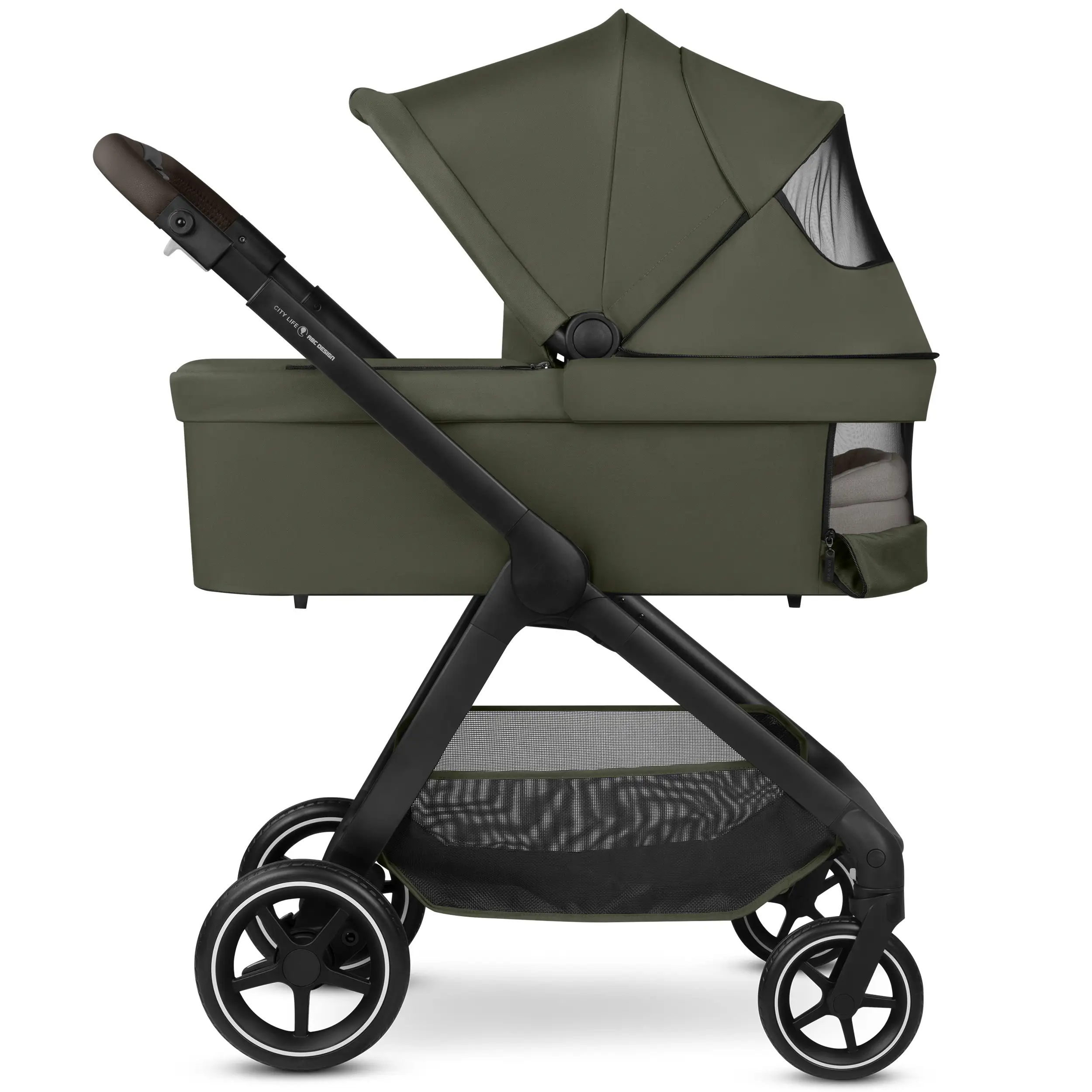 4in1-Kinderwagen-Set City Life inkl. Babyschale Calla mit Liegefunktion - Avocado
