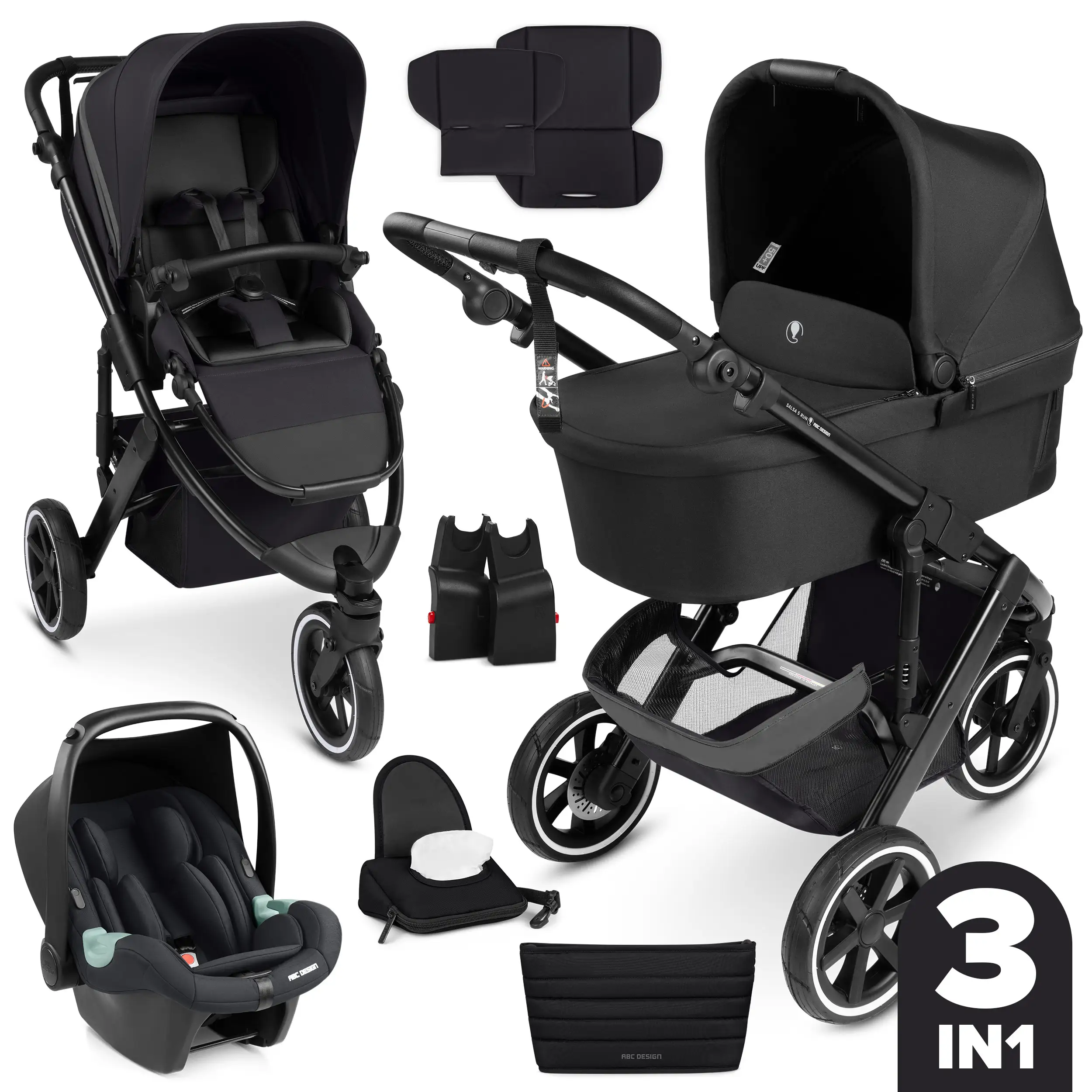 3in1 Kinderwagen-Set Salsa 5 Run - Coal 3in1 Kinderwagen-Set Salsa 5 Run - Coal