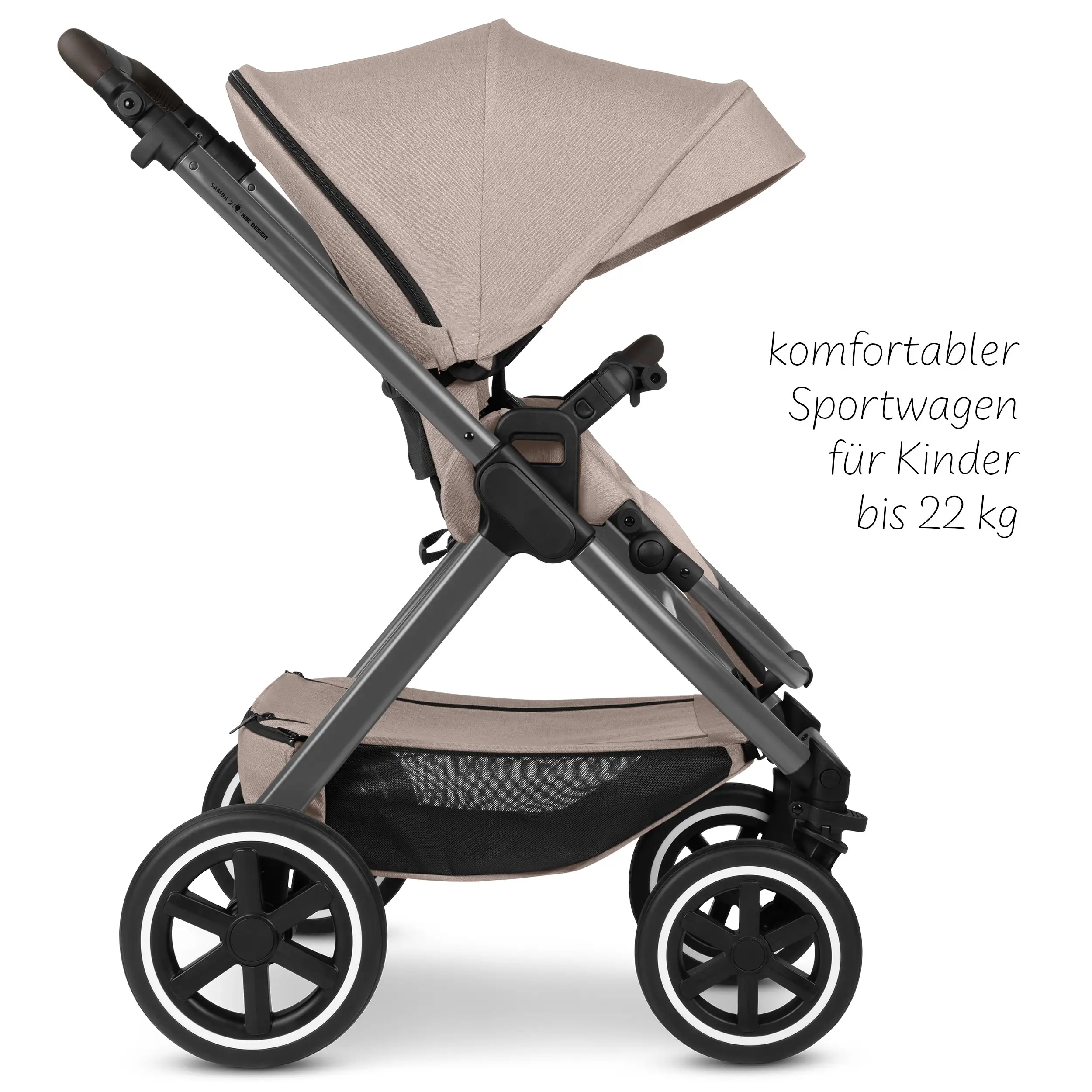 4in1-Kinderwagen-Set Samba 2 inkl. Babyschale Calla mit Liegefunktion - Camel