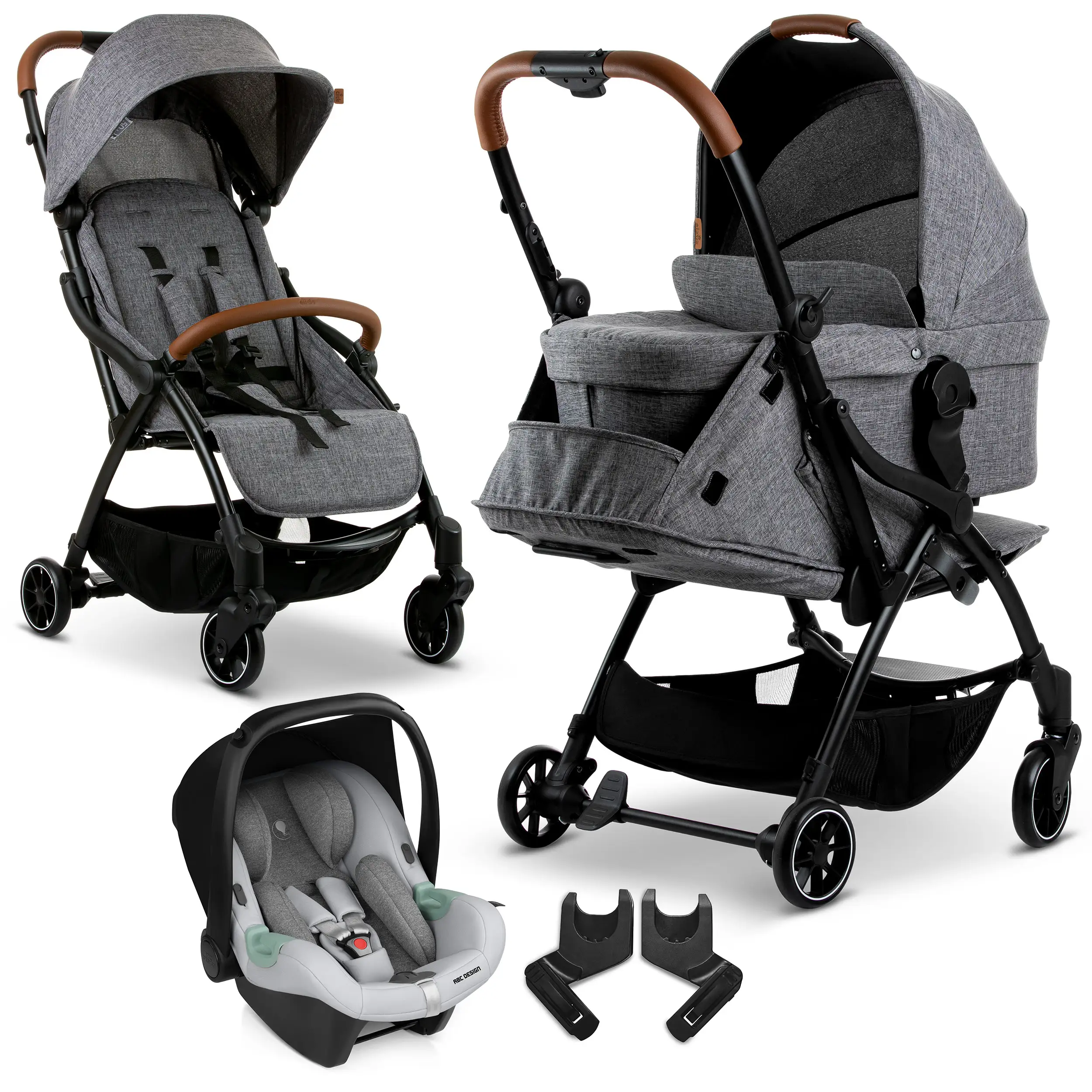 3in1 Kinderwagen-Set Flash - Woven Graphite
