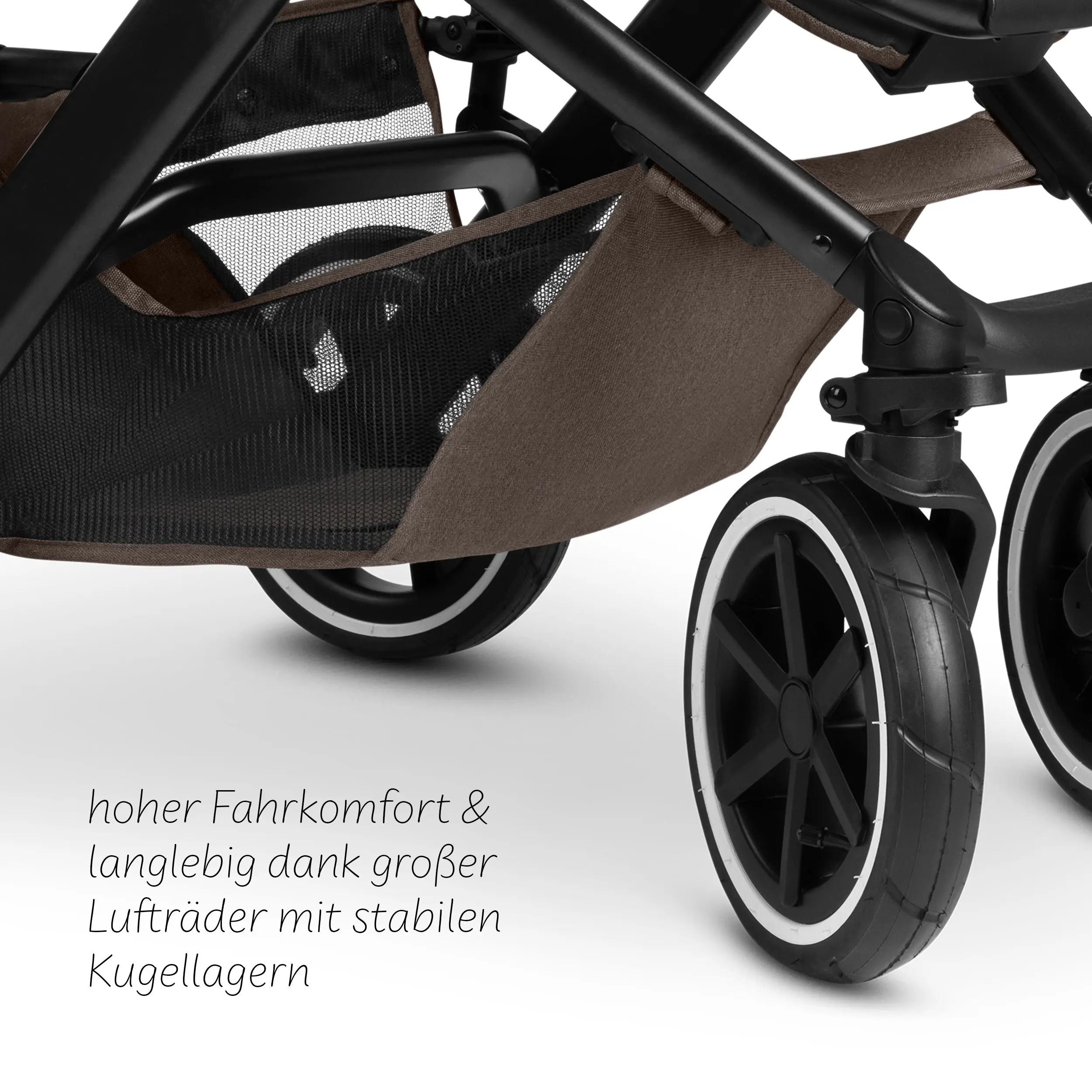 Kombi-Kinderwagen Salsa 5 Air inkl. Wickeltasche, Sonnenschirm, Regenschutz, Becherhalter - Nature
