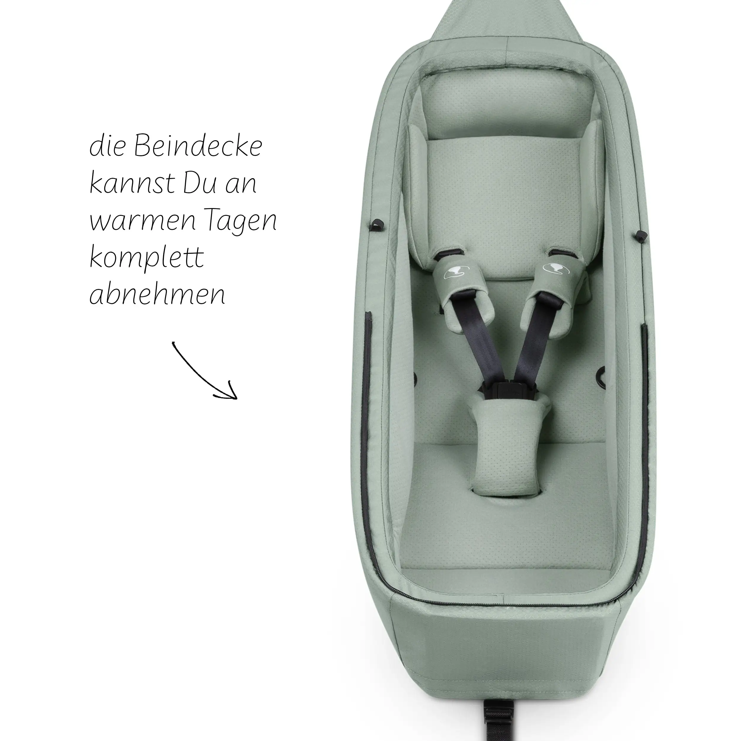 Insert nouveau-né pour remorque à vélo Tour - Olive Insert nouveau-né pour remorque à vélo Tour - Olive