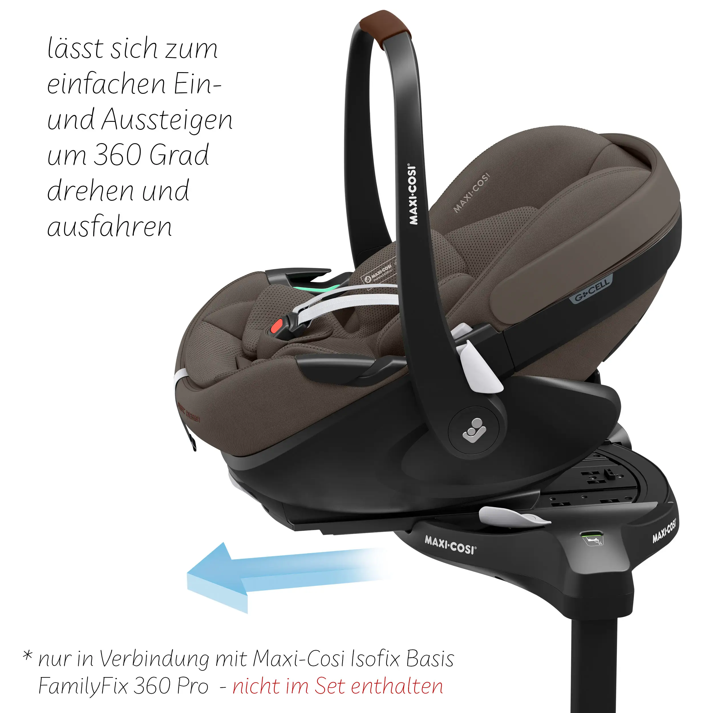 3in1 Kinderwagen-Set City Life inkl. Babyschale Maxi Cosi Pebble 360 Pro 2 - Nature