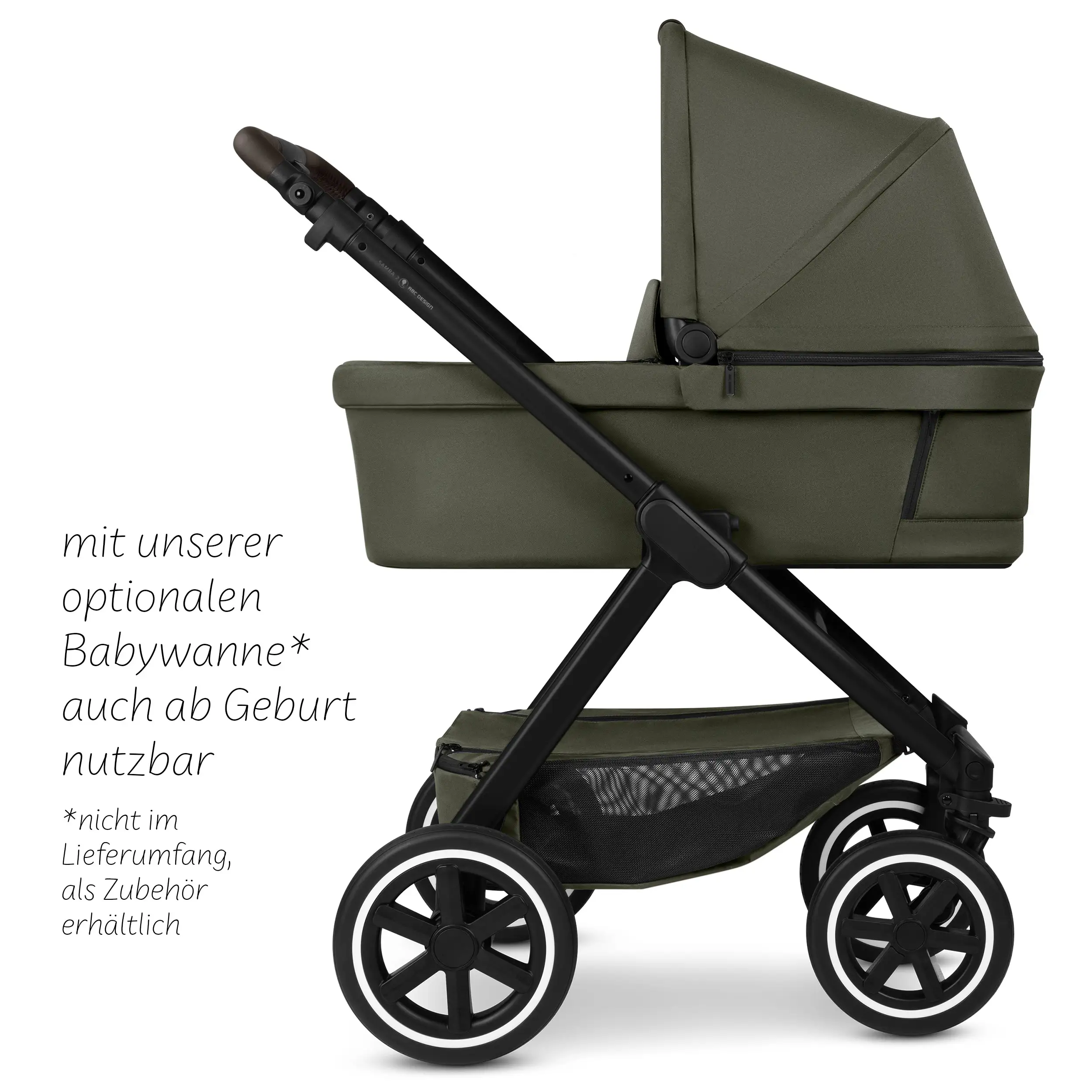 Travel-Set Samba 2 inkl. Autositz für Neugeborene - Avocado