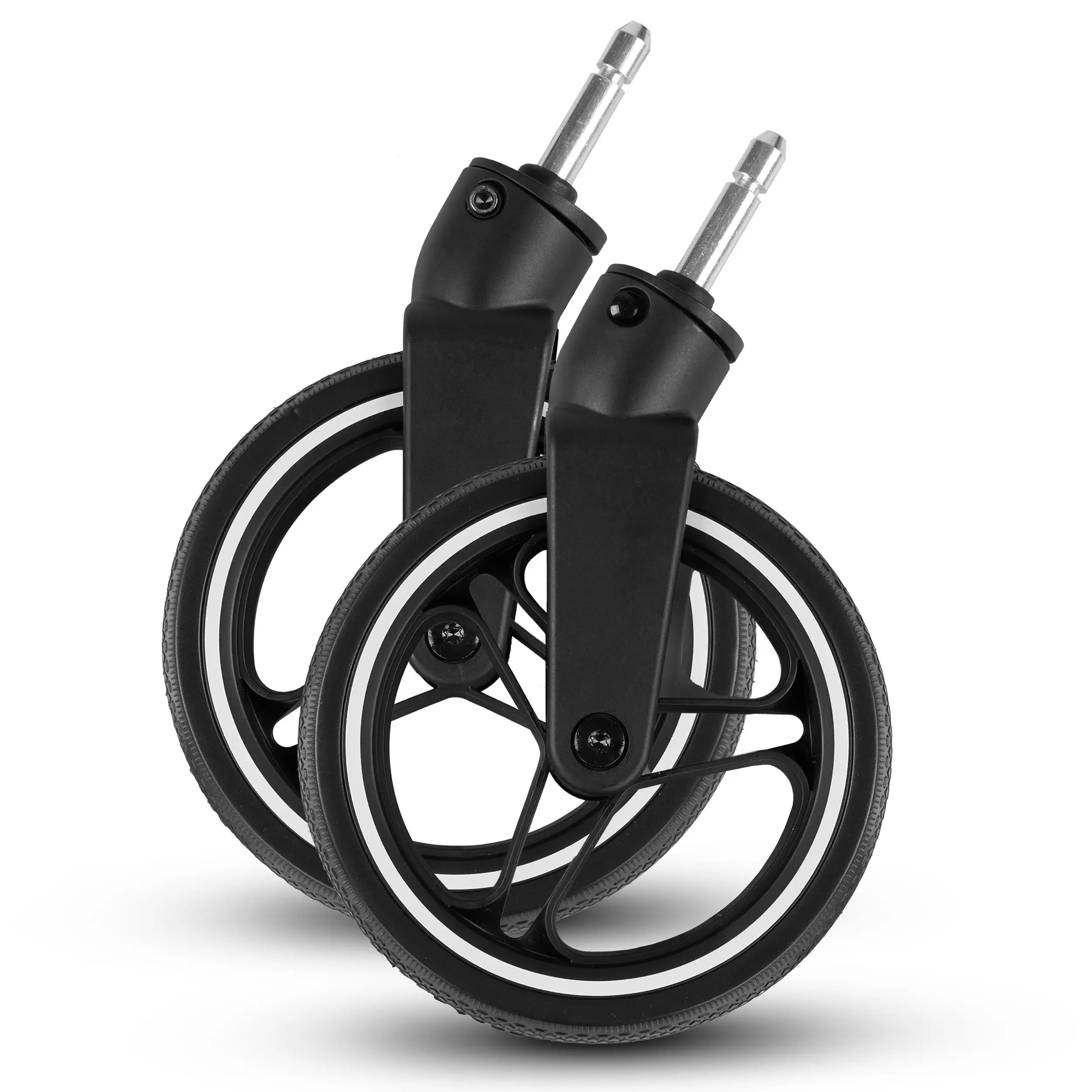 Jeu de roues avant (2 pièces) pour Ping 3 Trekking / Ping Two Trekking - All Terrain Black / White Wall Jeu de roues avant (2 pièces) pour Ping 3 Trekking / Ping Two Trekking - All Terrain Black / White Wall