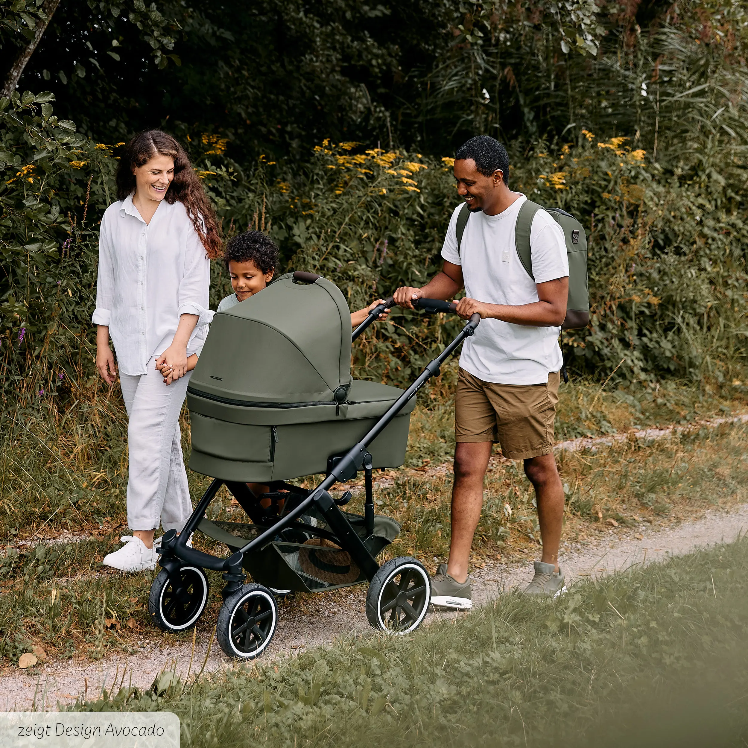 Kombi-Kinderwagen Salsa 5 Air inkl. Wickeltasche, Sonnenschirm, Regenschutz, Becherhalter - Coal