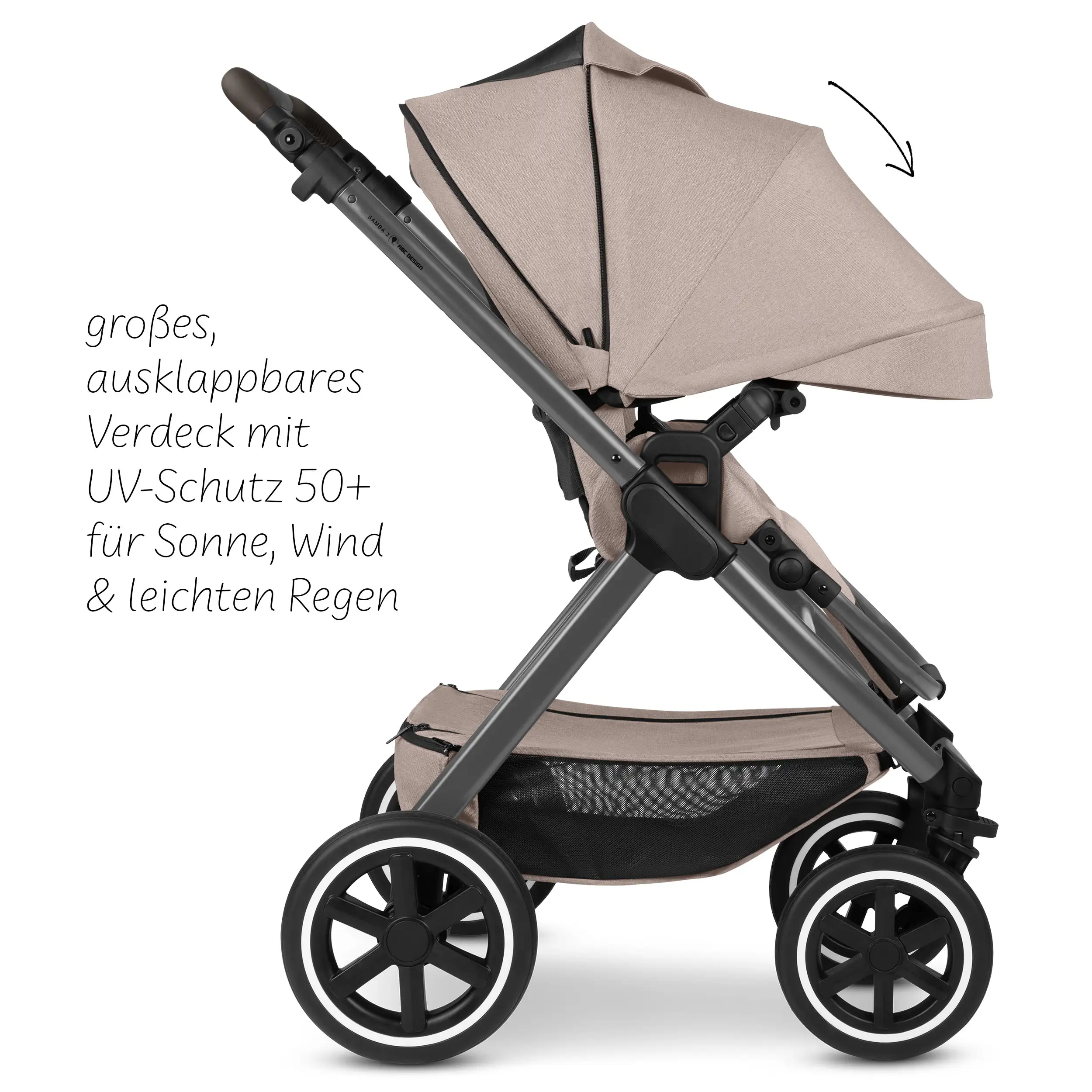 4in1-Kinderwagen-Set Samba 2 inkl. Babyschale Calla mit Liegefunktion - Camel