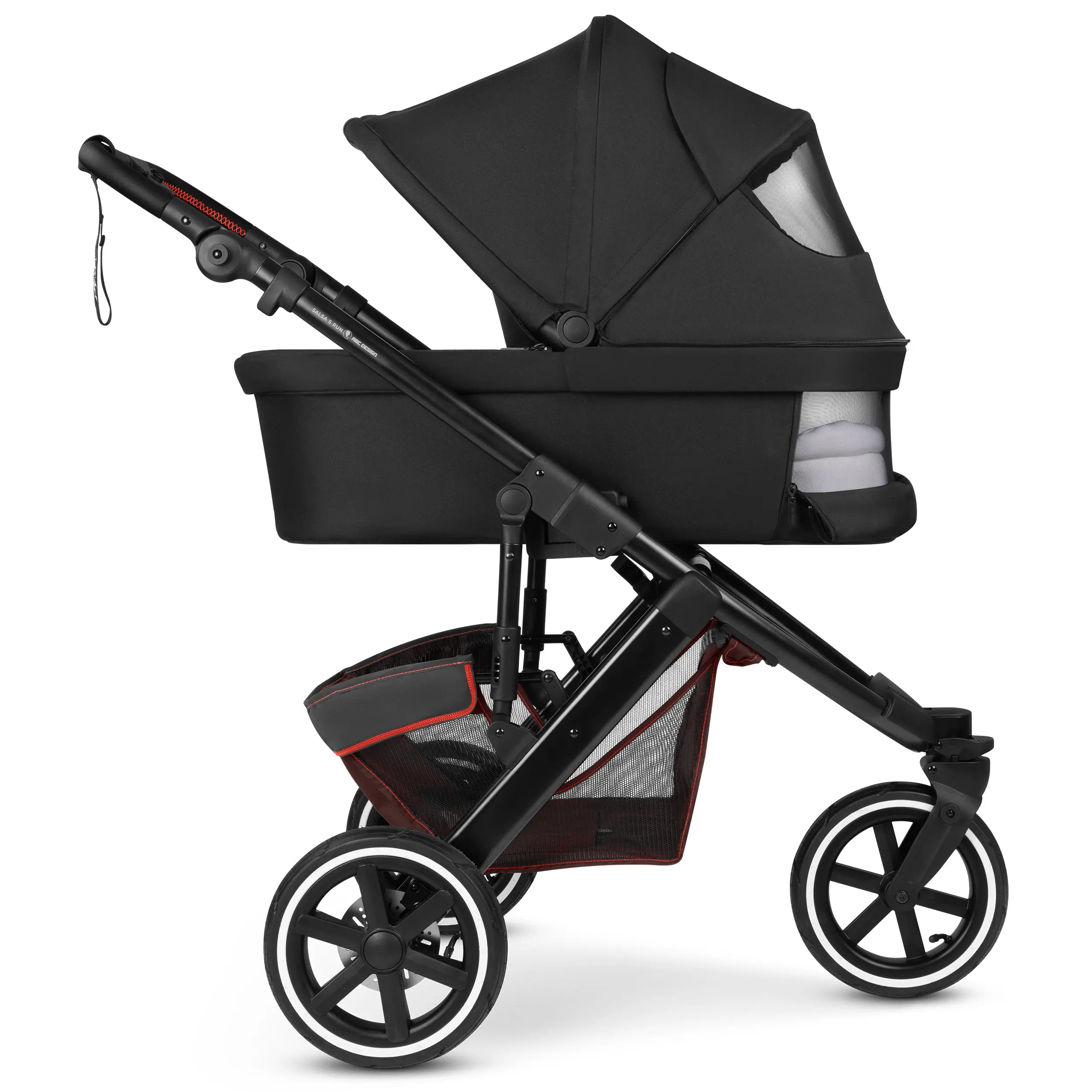 Poussette combinée Salsa 5 Run avec sac à langer, ombrelle, habillage pluie, porte-gobelet - Umbra