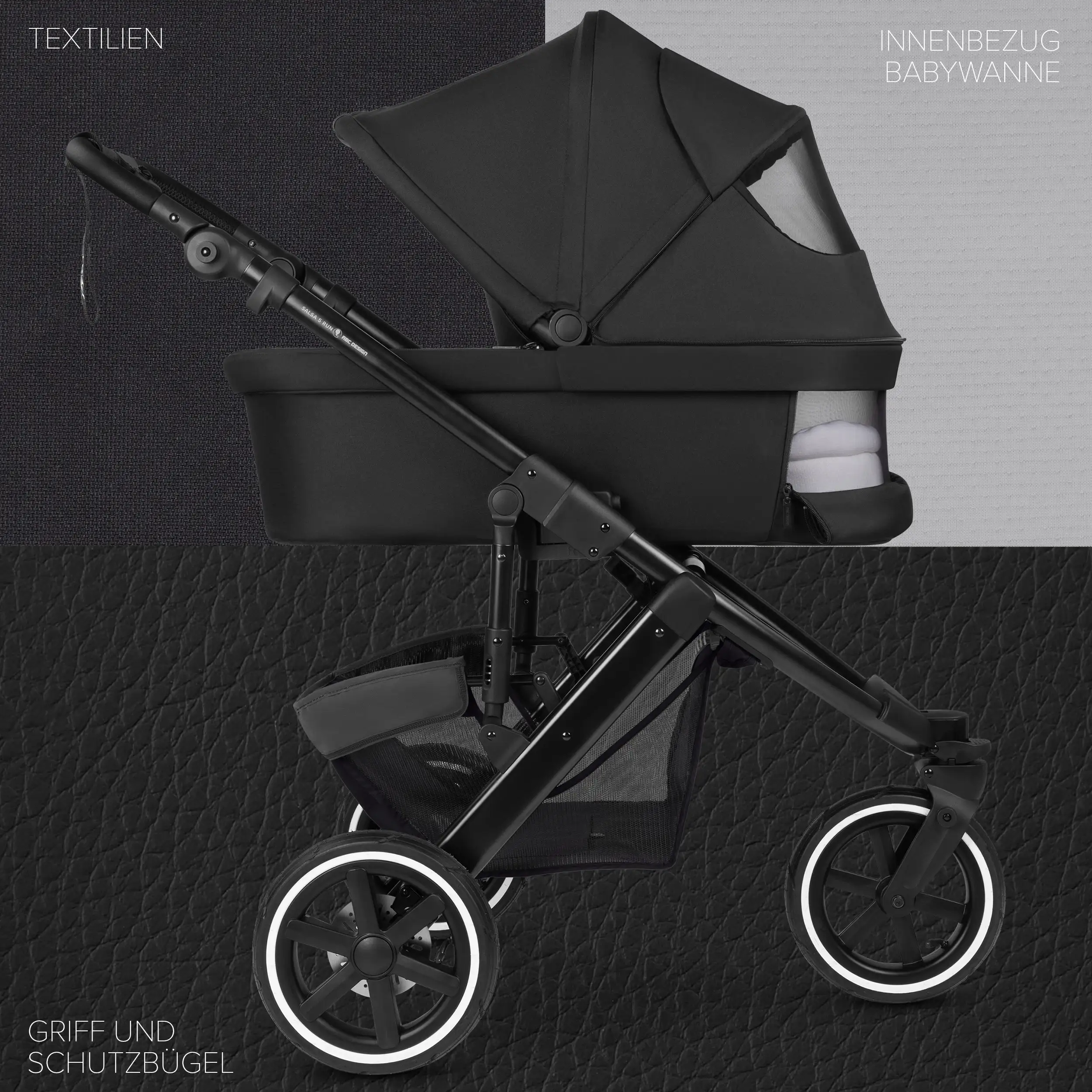 3in1 Kinderwagen-Set Salsa 5 Run - Coal 3in1 Kinderwagen-Set Salsa 5 Run - Coal