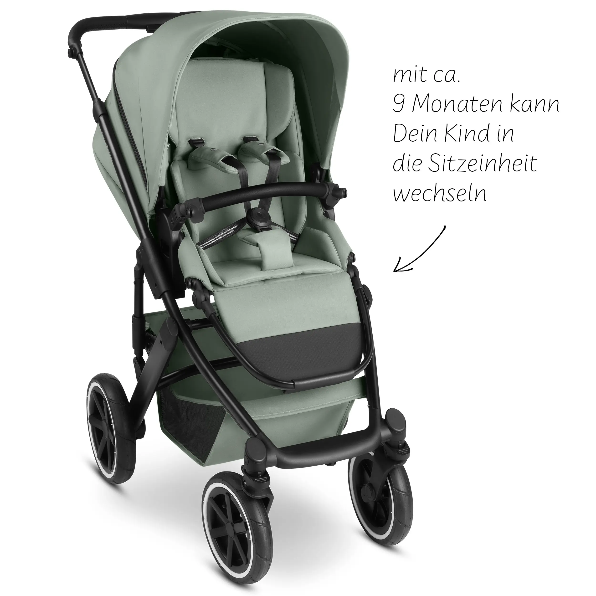 Poussette combinée Salsa 5 Air avec sac à langer, ombrelle, habillage pluie, porte-gobelet - Pine