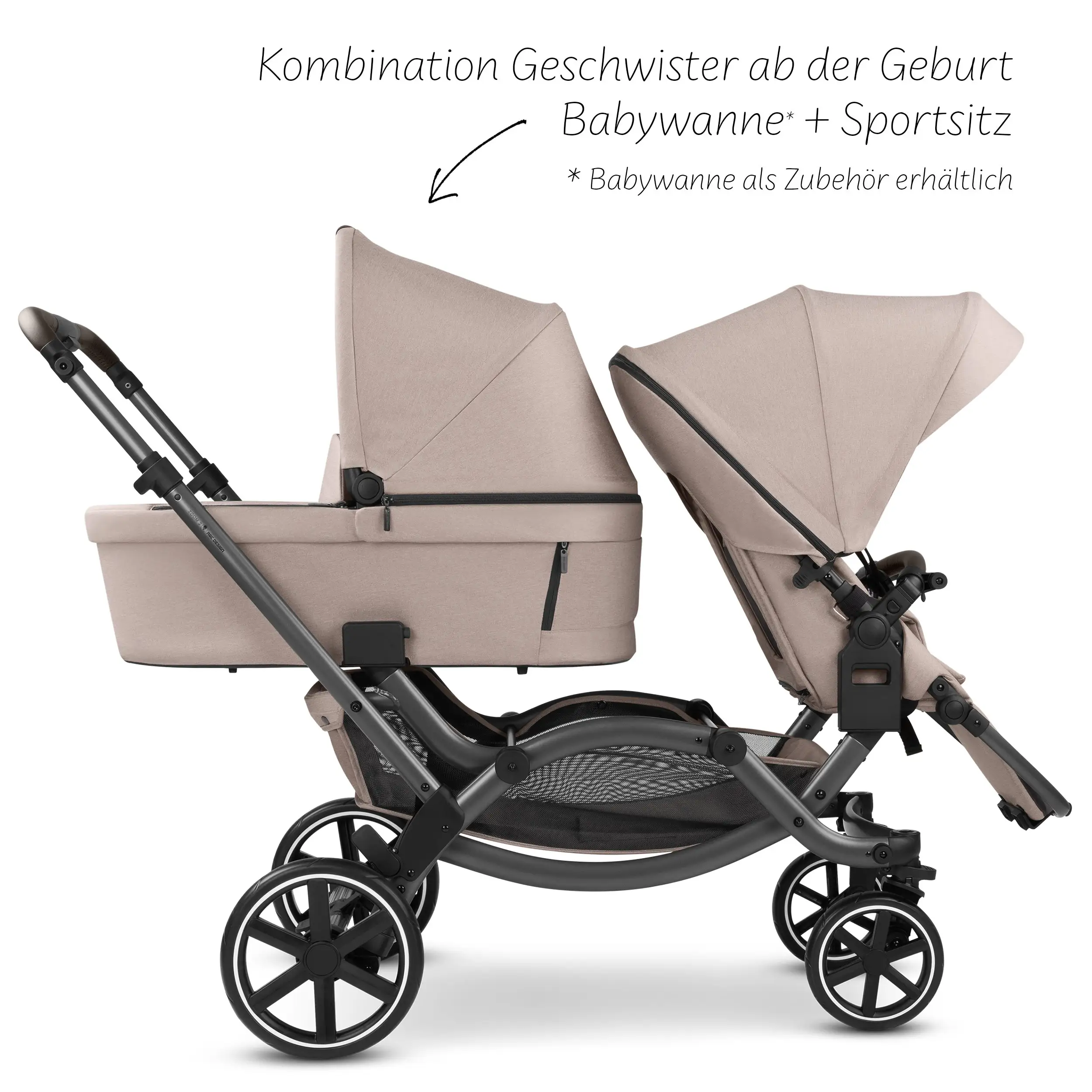 Poussette double Zoom 2 - Camel Poussette double Zoom 2 - Camel