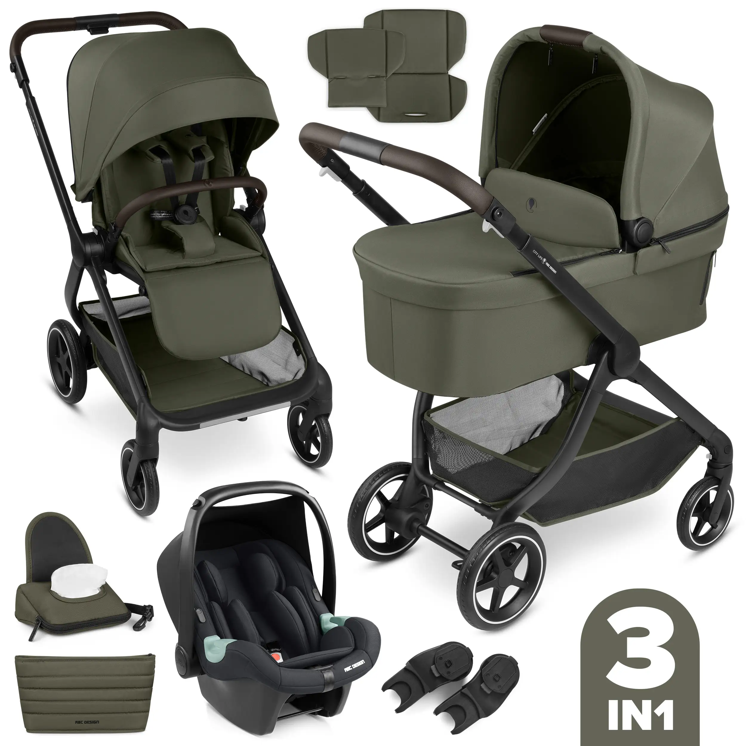 3-in-1 City Life Stroller Set - Avocado