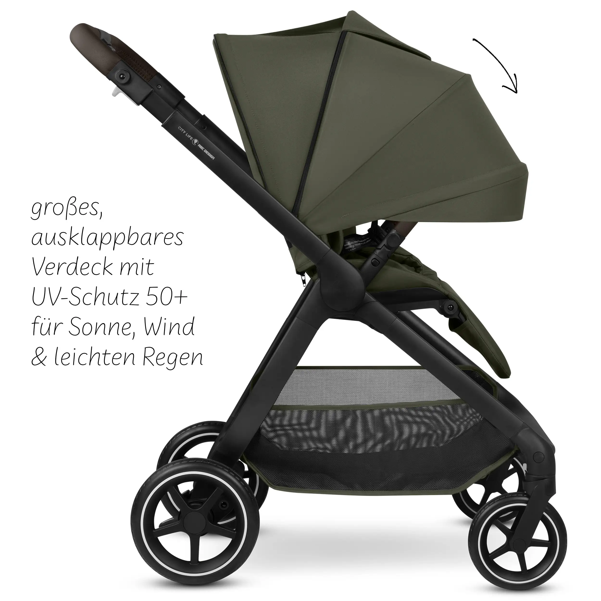 3in1 Stroller Set City Life incl. Calla lie-flat infant car seat - Avocado